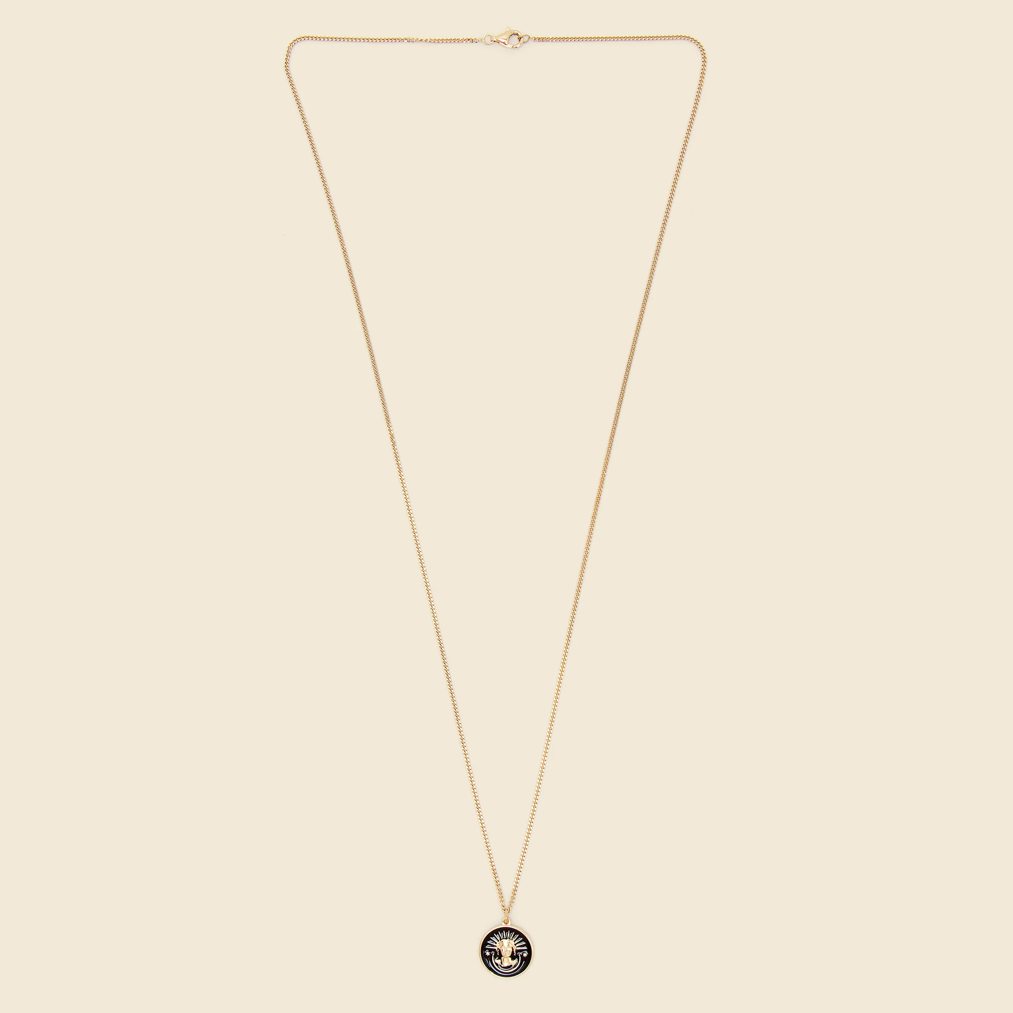Lady Liberty Pendant Necklace - Black Enamel/Gold Vermeil - Image 2