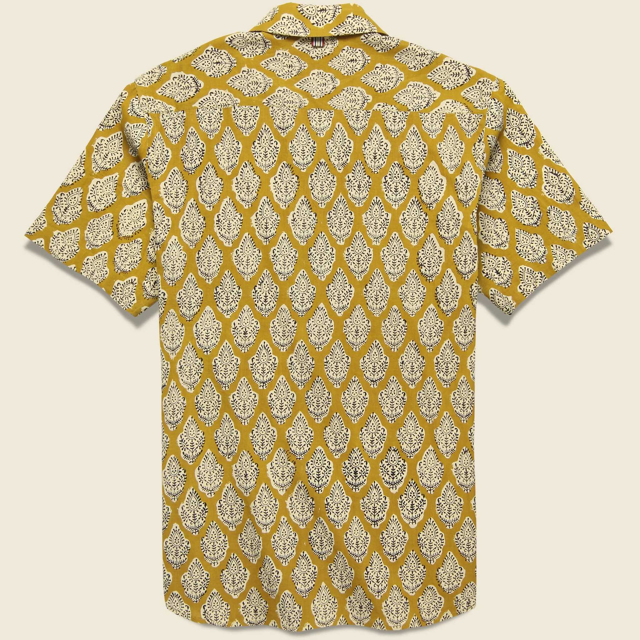 Lamar Block Print Paisley Shirt - Gold/Black - Image 2