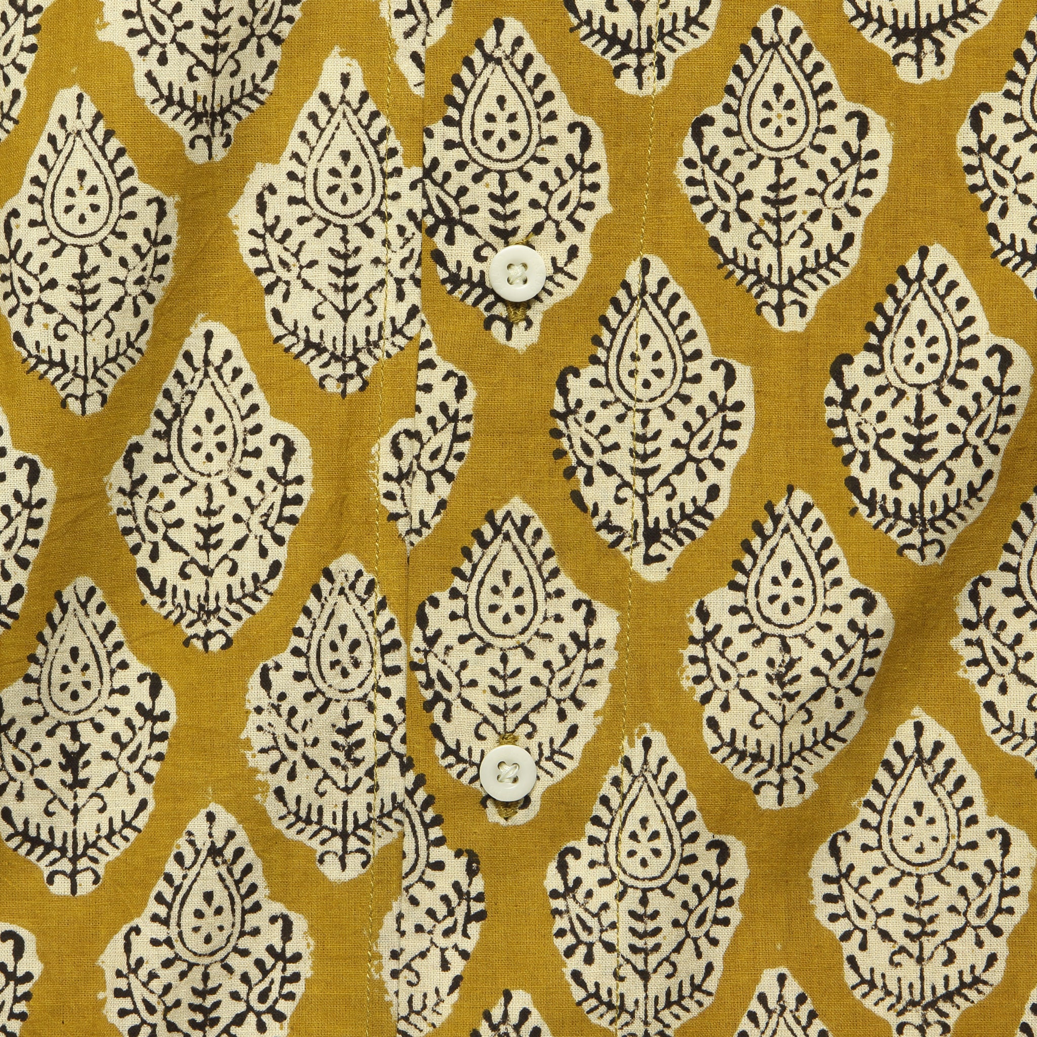 Lamar Block Print Paisley Shirt - Gold/Black - Image 3