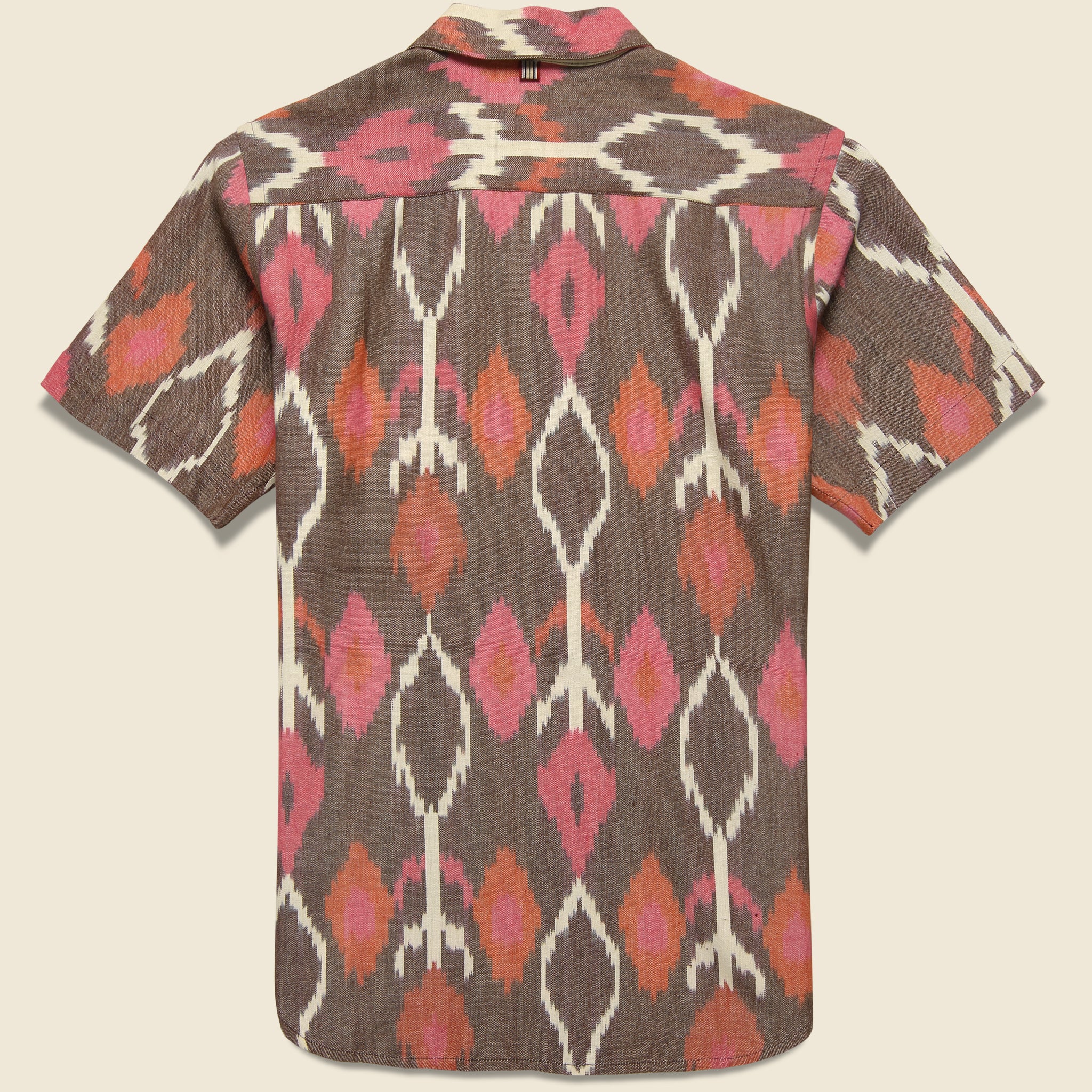 Lamar Handloom Ikat Shirt - Brown/Pink - Image 2