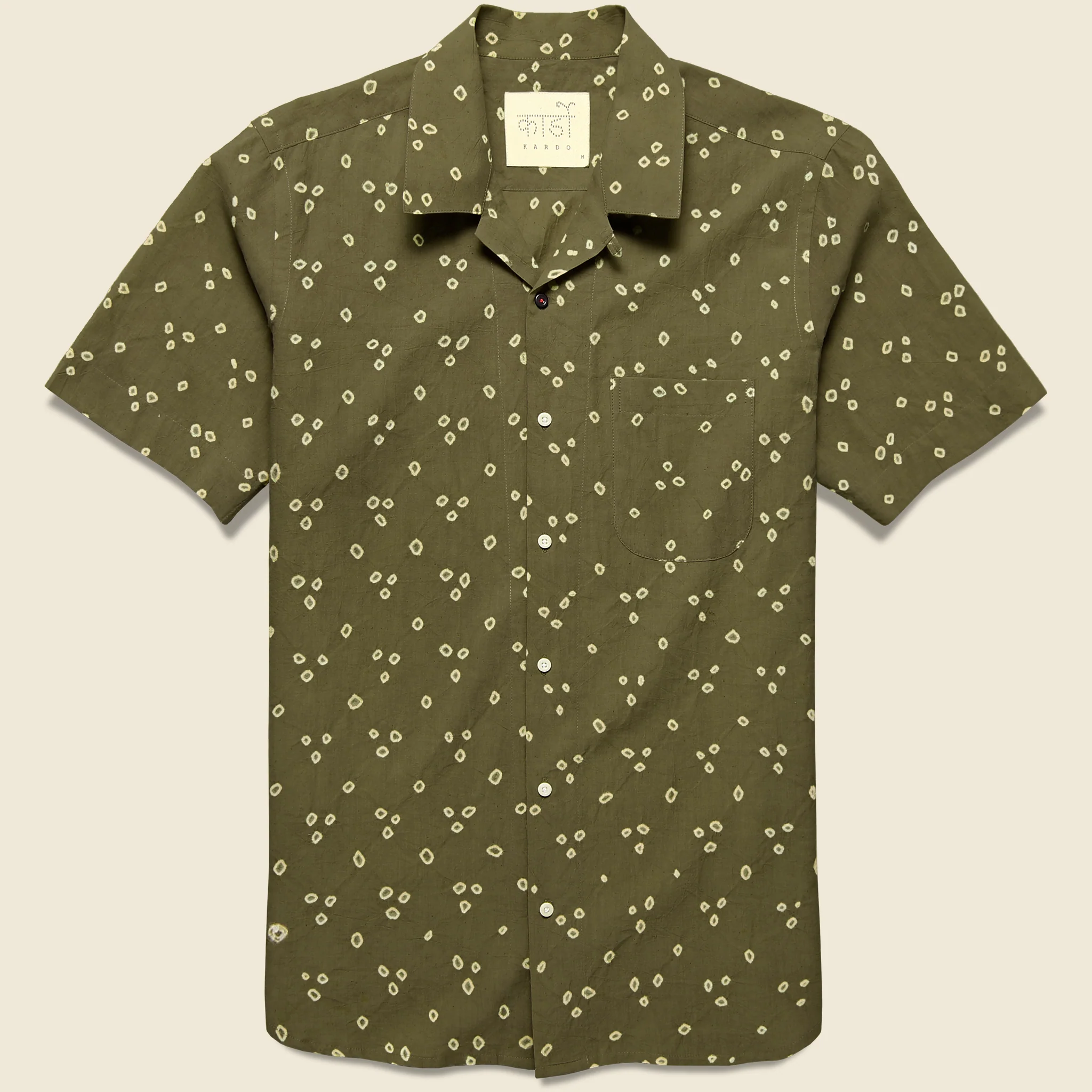 Lamar Pyramid Dot Bandhani Shirt - Olive
