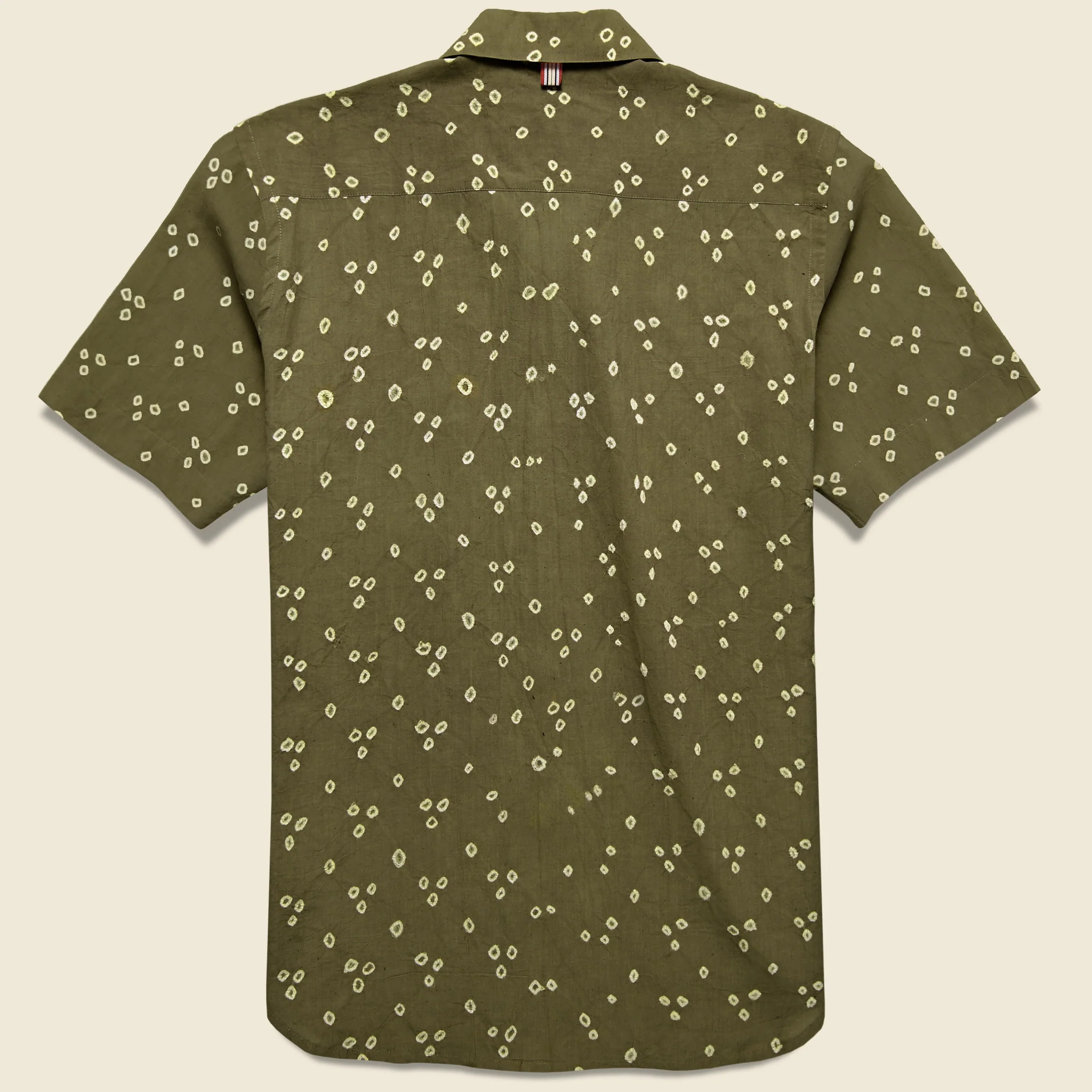 Lamar Pyramid Dot Bandhani Shirt - Olive - Image 2