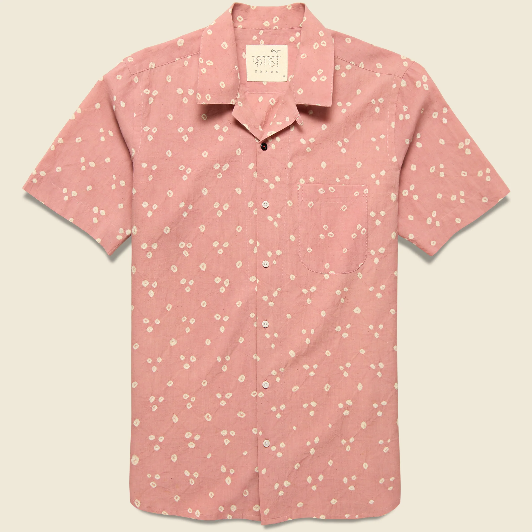Lamar Pyramid Dot Bandhani Shirt - Pink