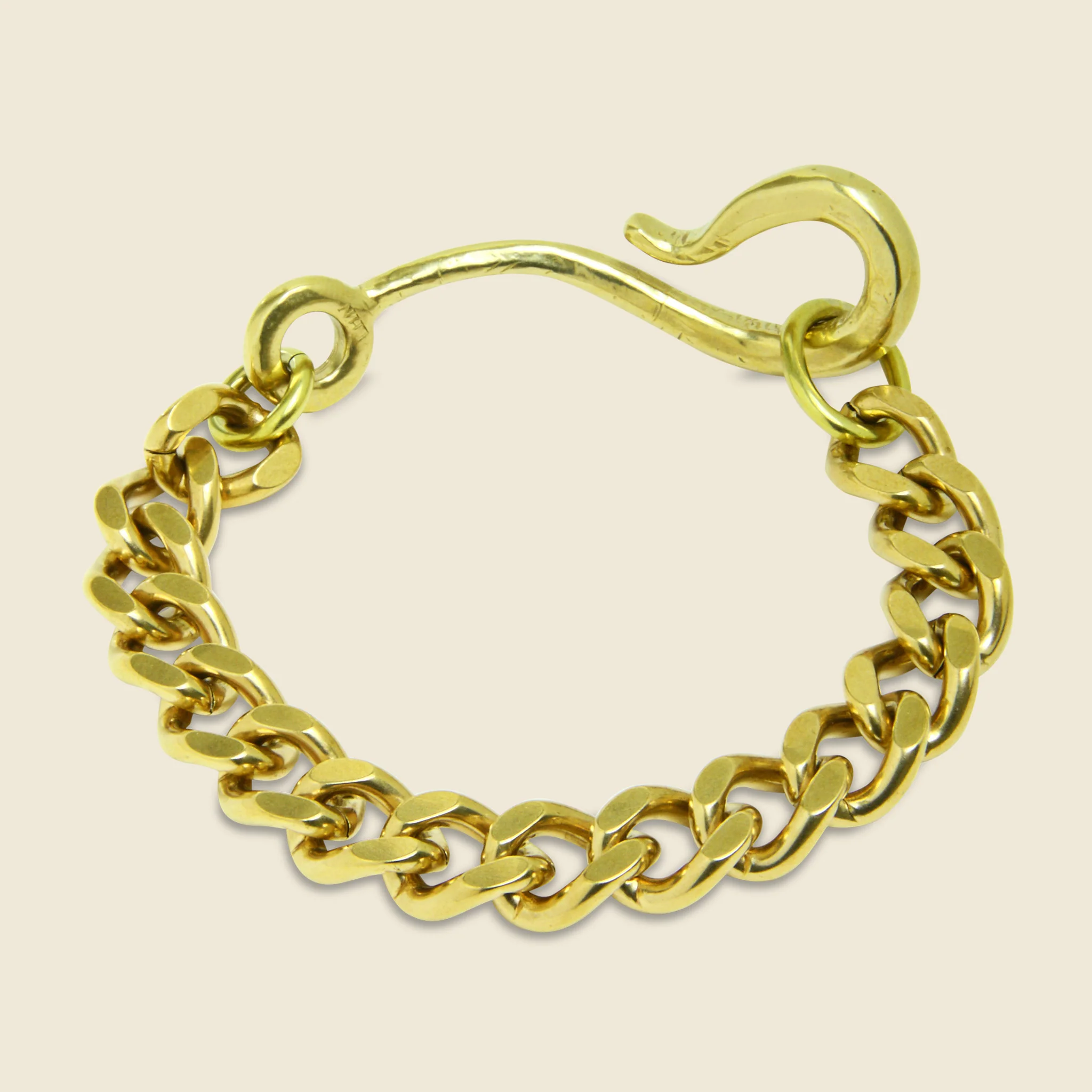 Large Hook Chain Bracelet - Brass - Image 2