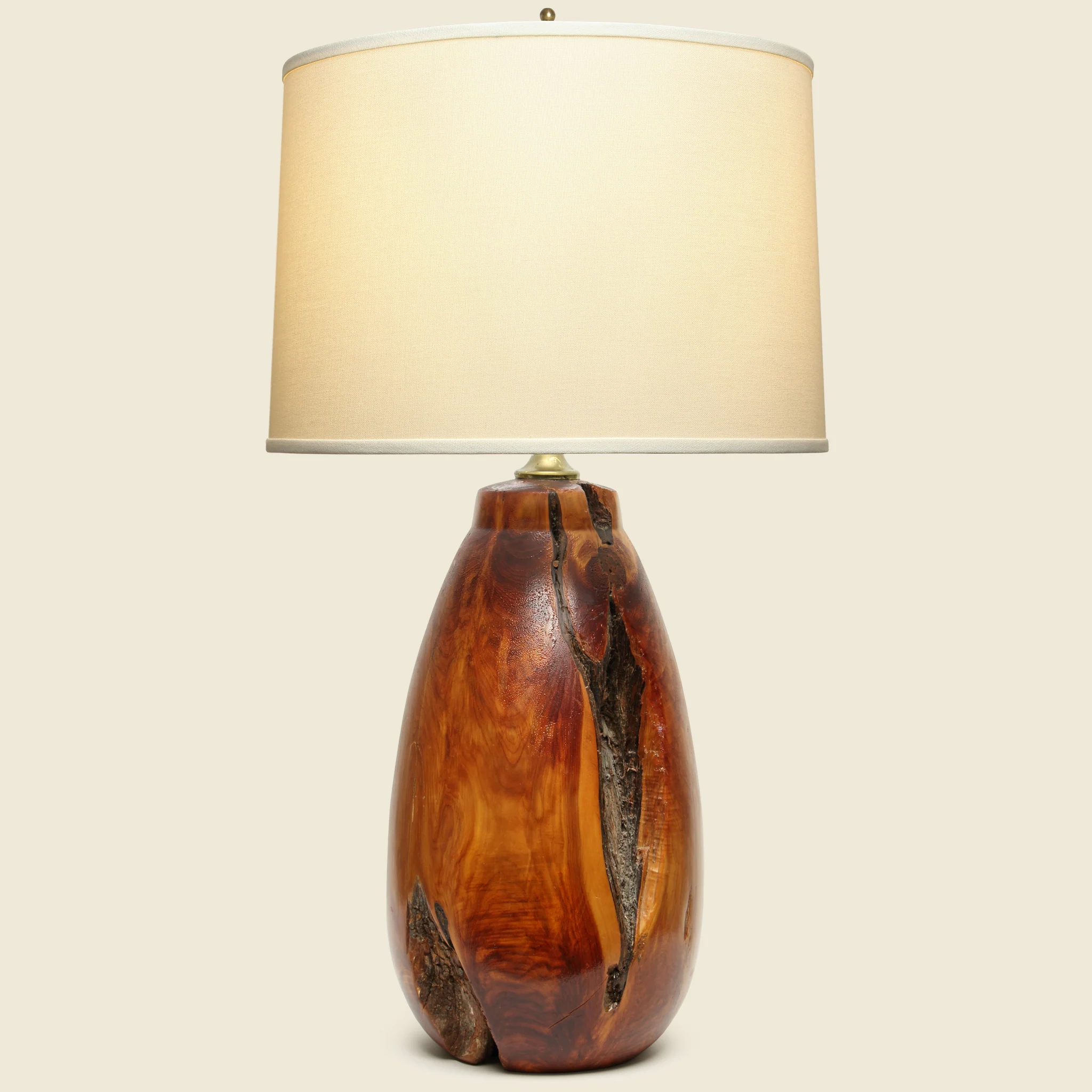 Large Vintage Wood Lamp - Image 2