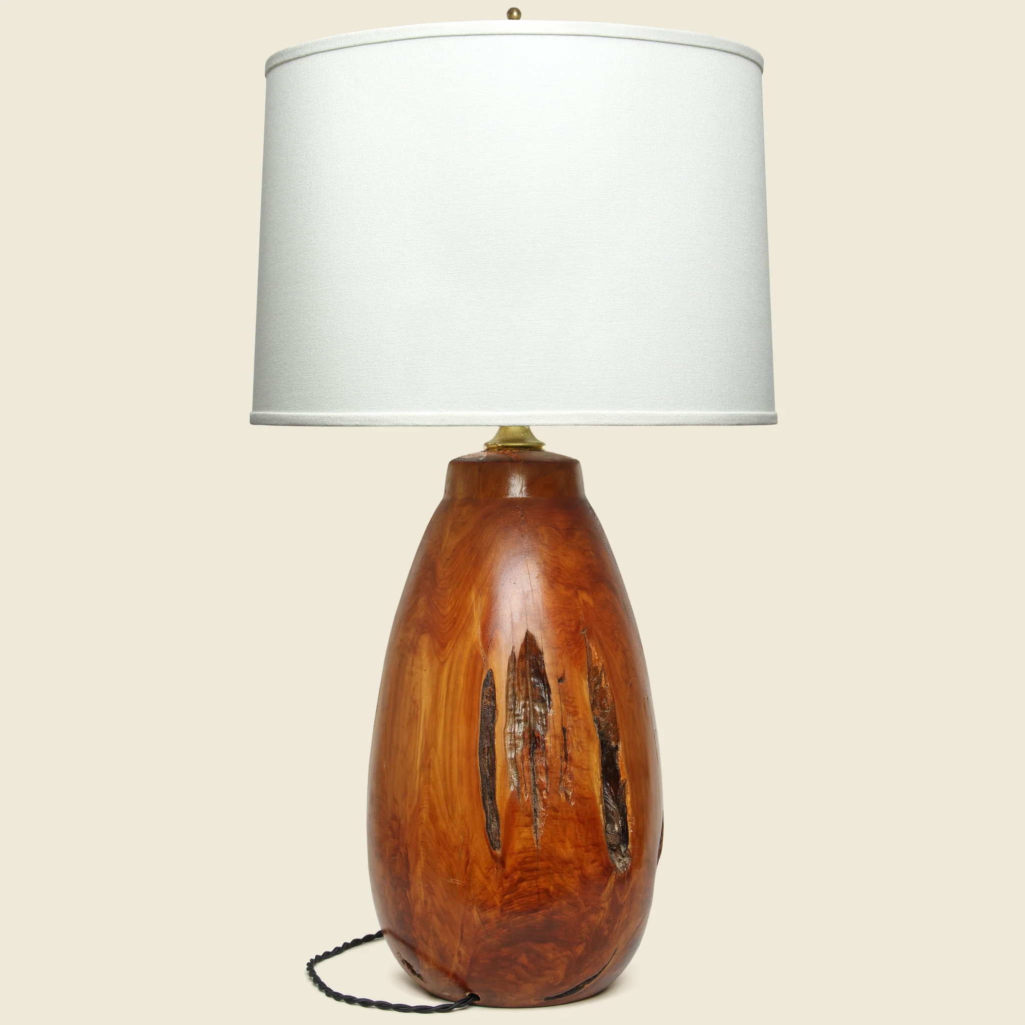 Large Vintage Wood Lamp - Image 3