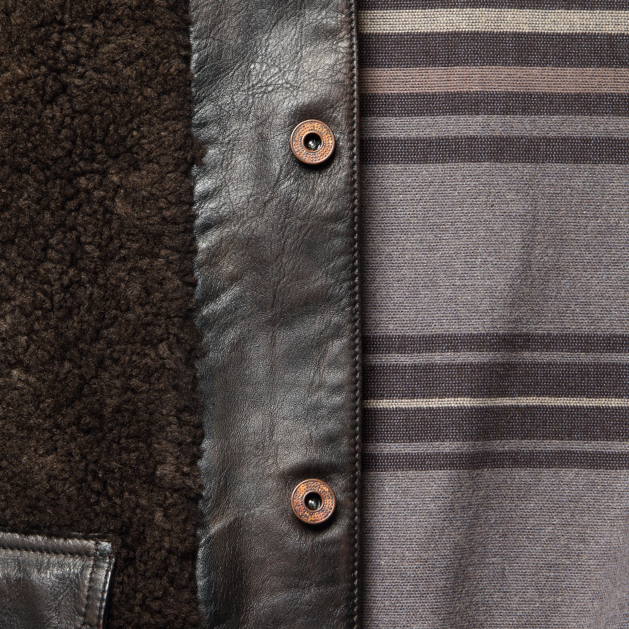 Leather Grizzly Jacket - Black & Brown - Image 5
