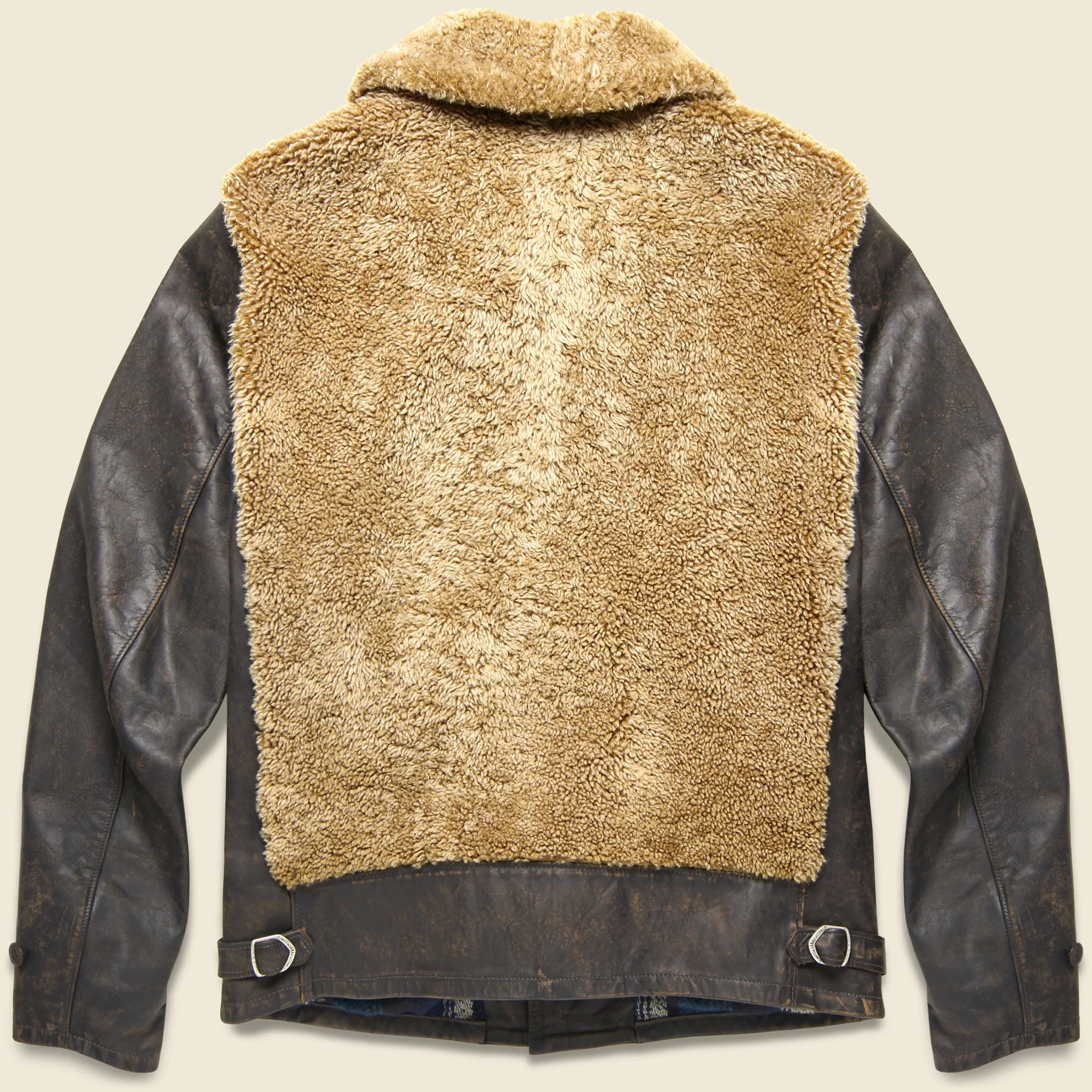 Leather & Shearling Jacket - Black/Brown/Tan - Image 2