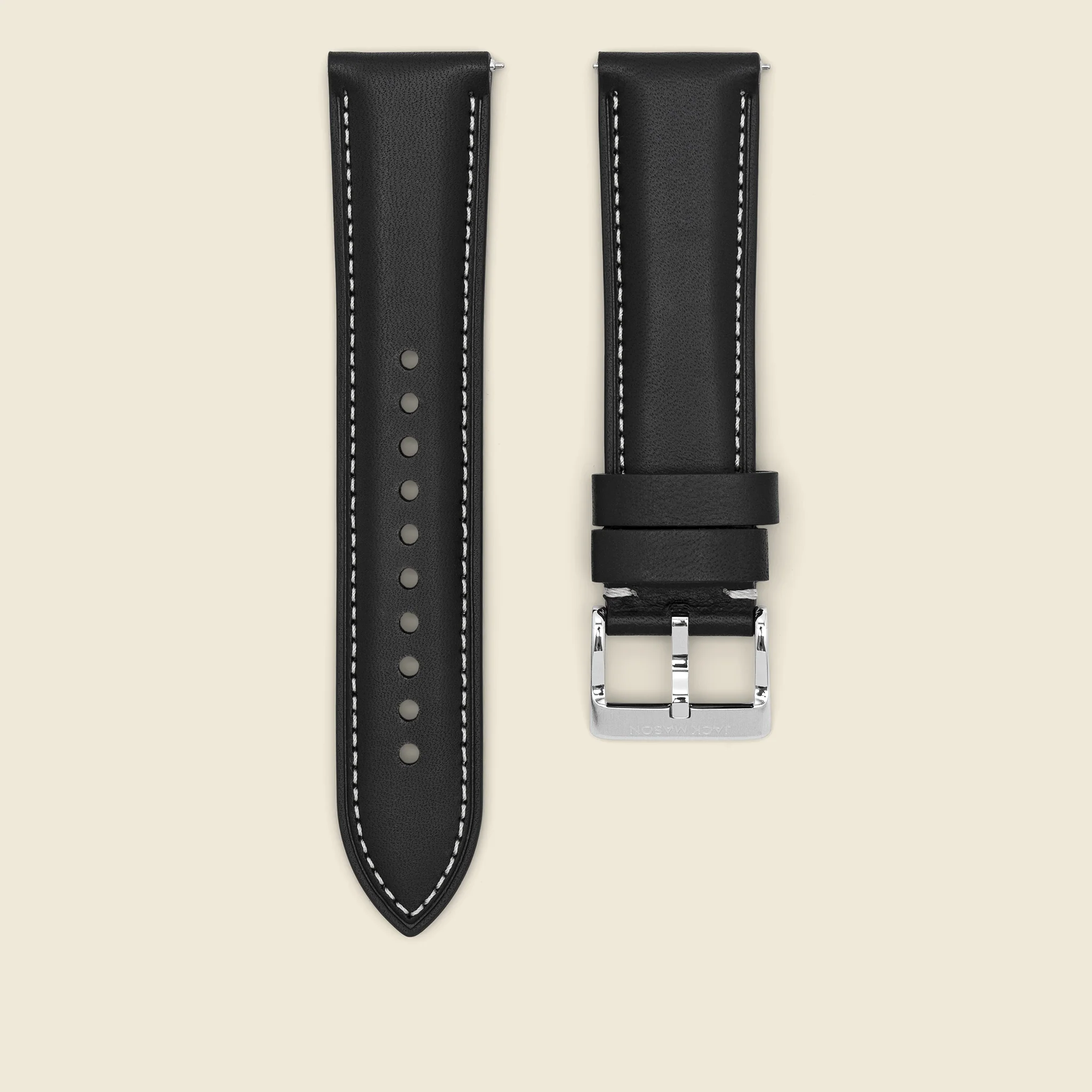 Leather Watch Strap 22MM - Black