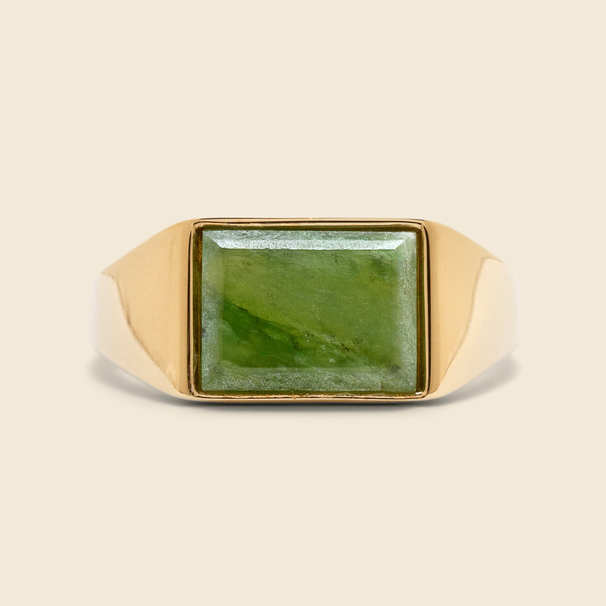 Lennox Jasper Ring - Green/Gold Vermeil - Image 2