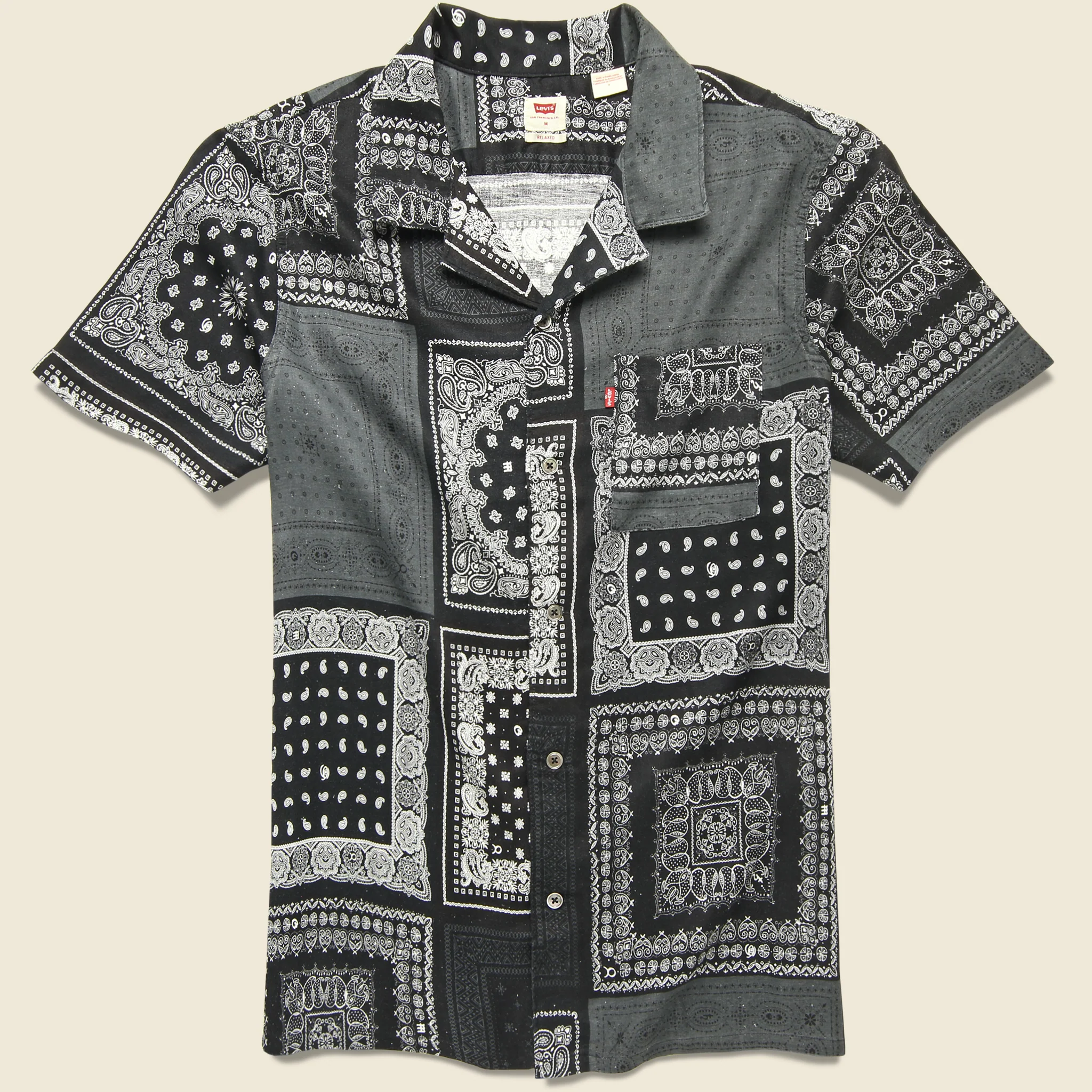 Cubano Shirt - Multi-bandana Black