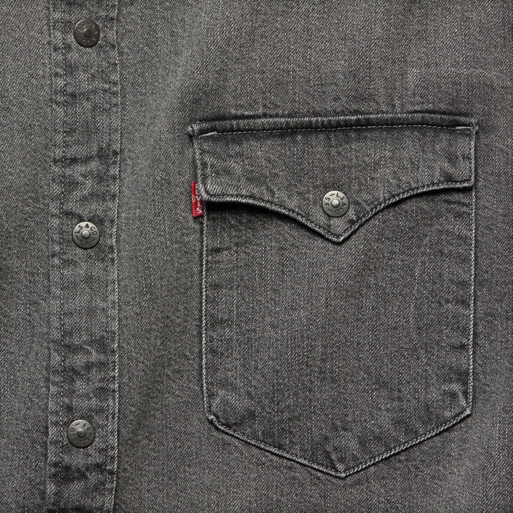Barstow Western Denim Shirt - Black Worn In - Image 3