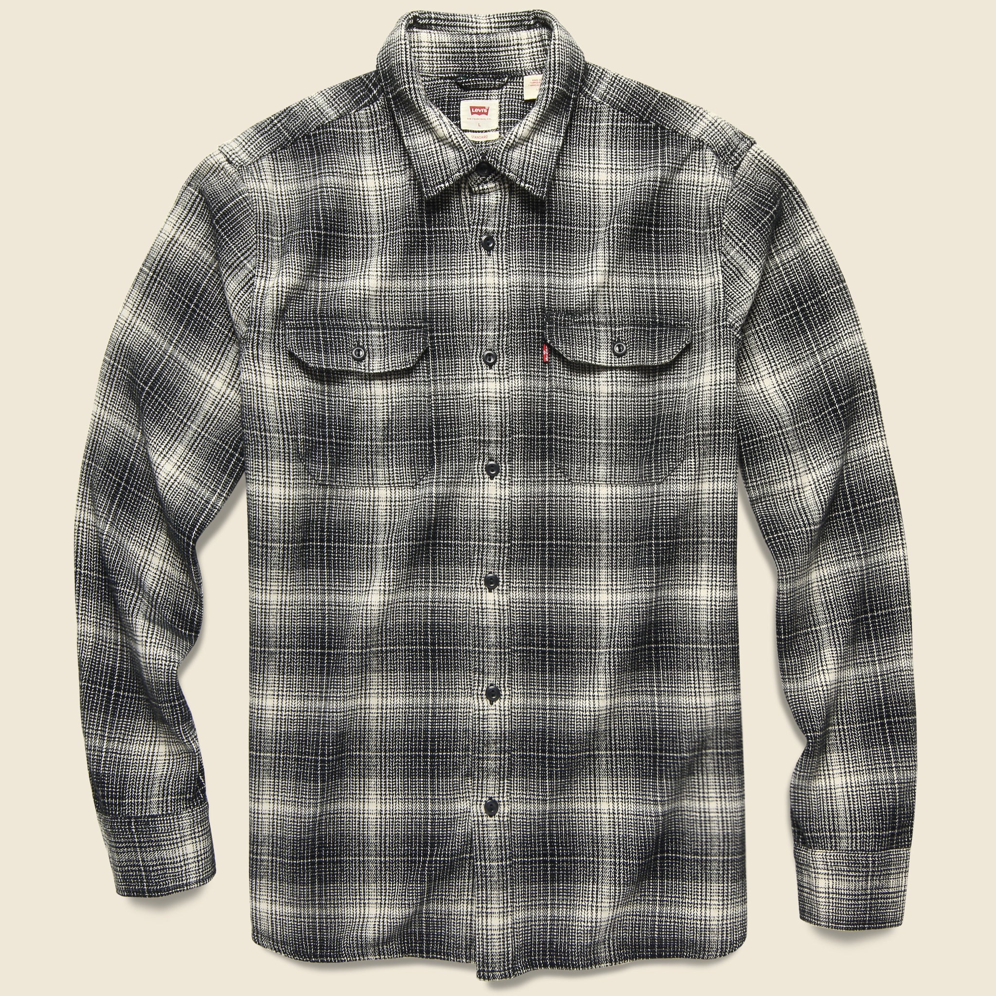 Jackson Worker Flannel Overshirt - Ametrine Jet Black
