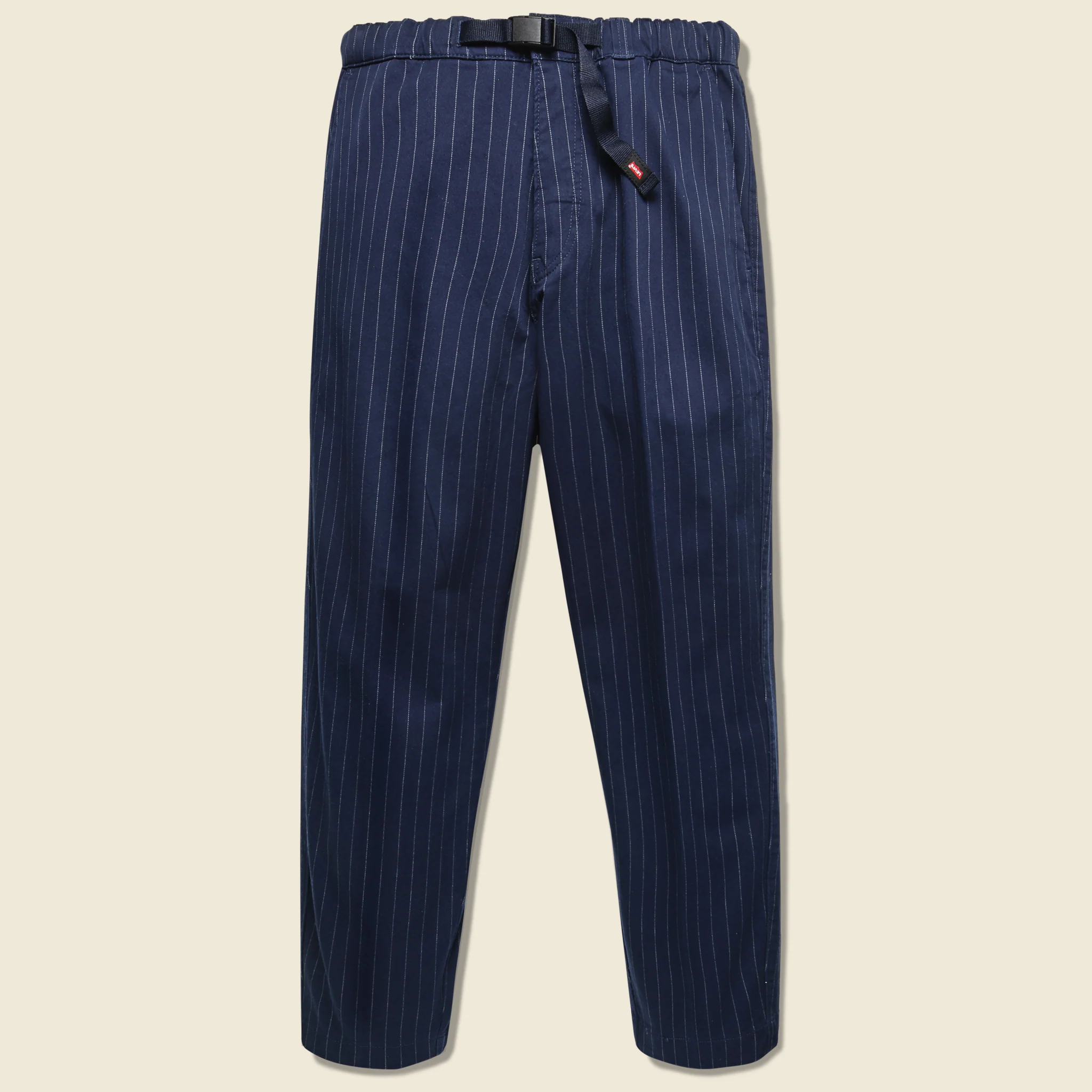 Pull-On Taper Trouser - Navy Pinstripe
