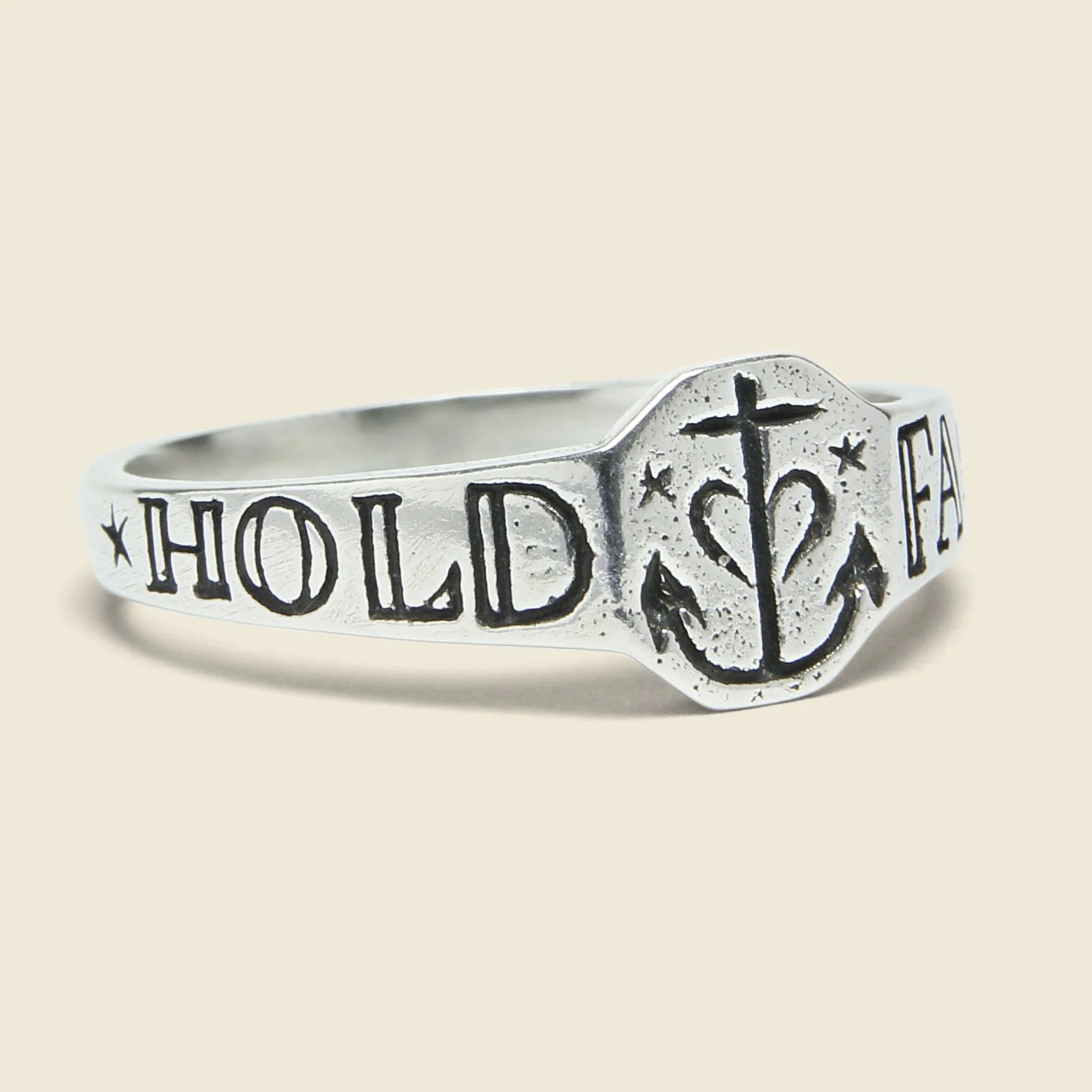 Hold Fast Anchor Ring - Sterling Silver