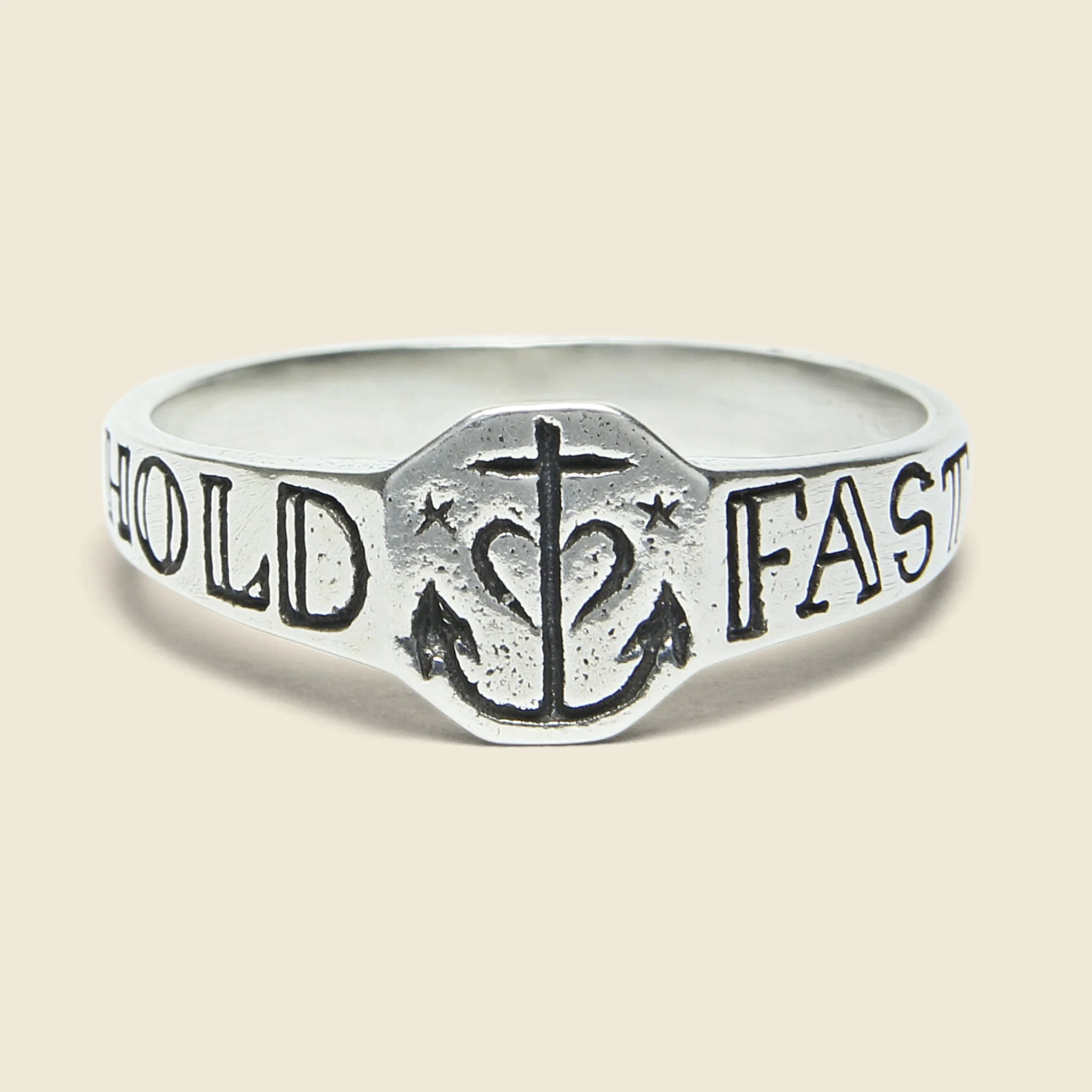 Hold Fast Anchor Ring - Sterling Silver - Image 2