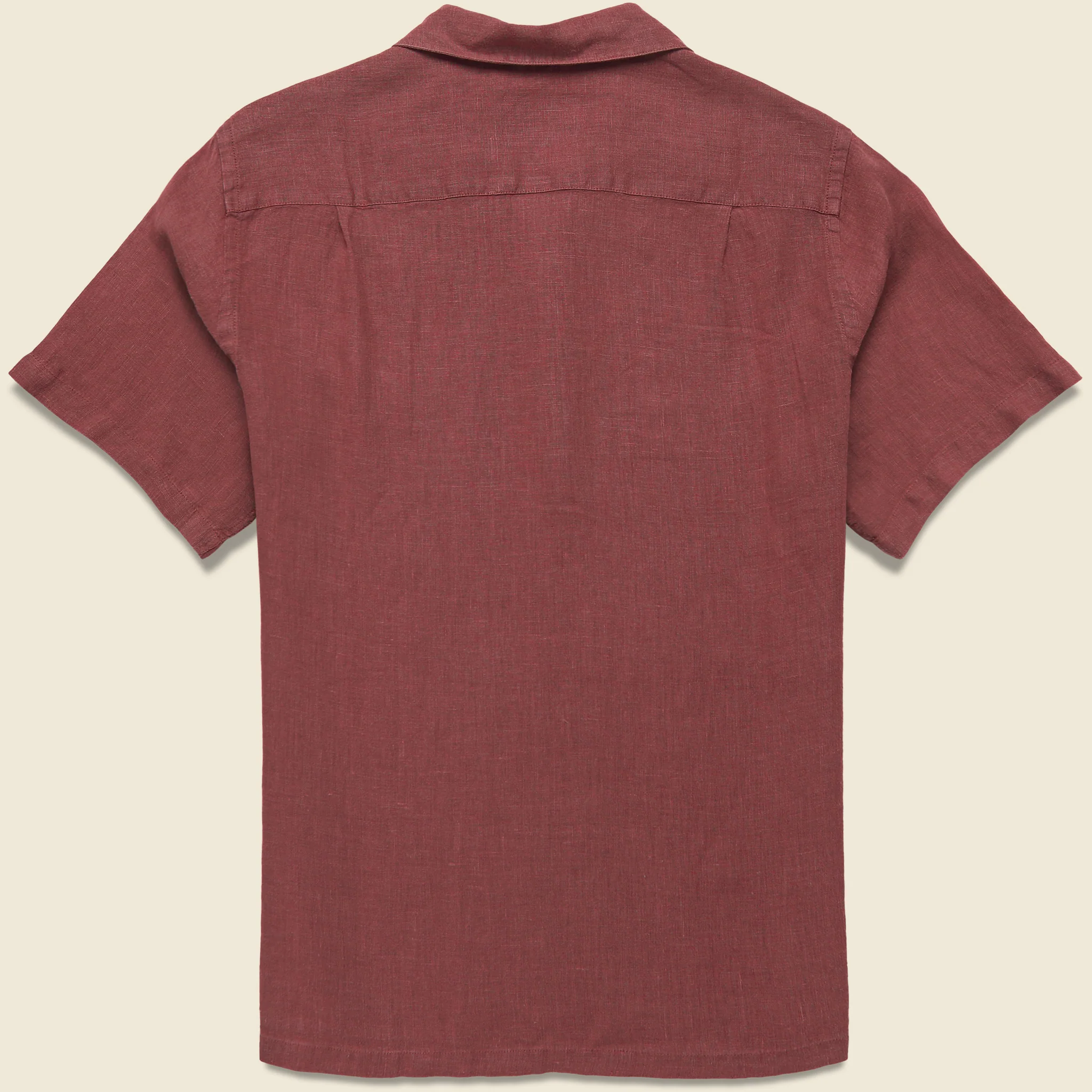 Linen Camp Shirt - Bordeaux - Image 2