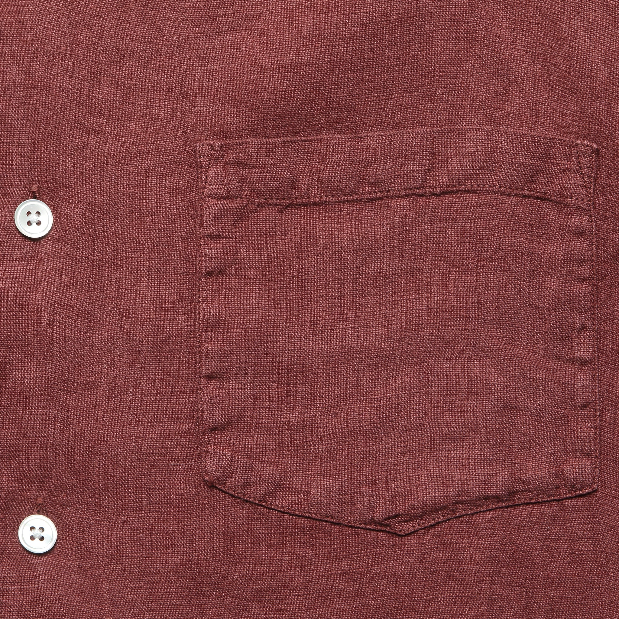 Linen Camp Shirt - Bordeaux - Image 3