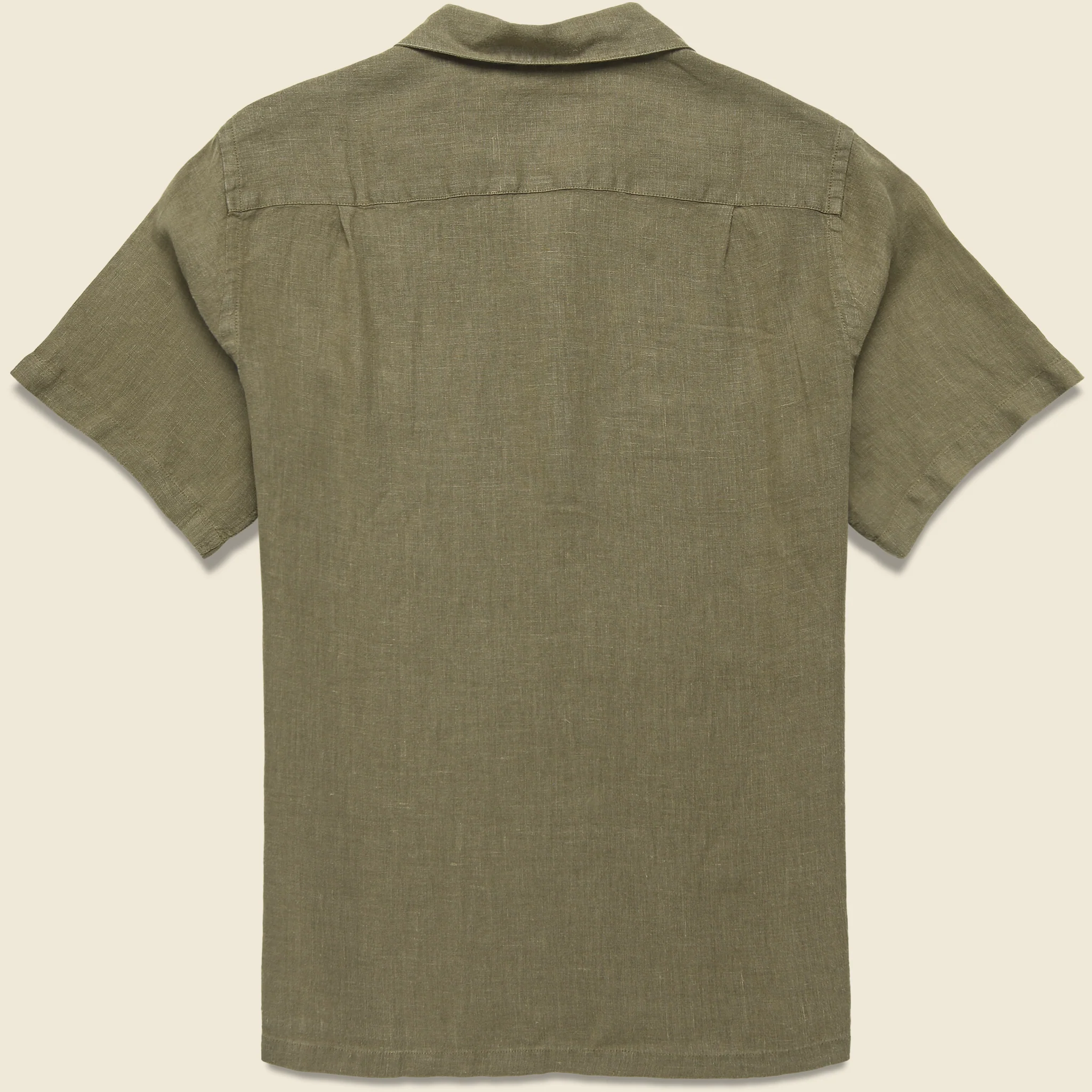 Linen Camp Shirt - Olive - Image 2