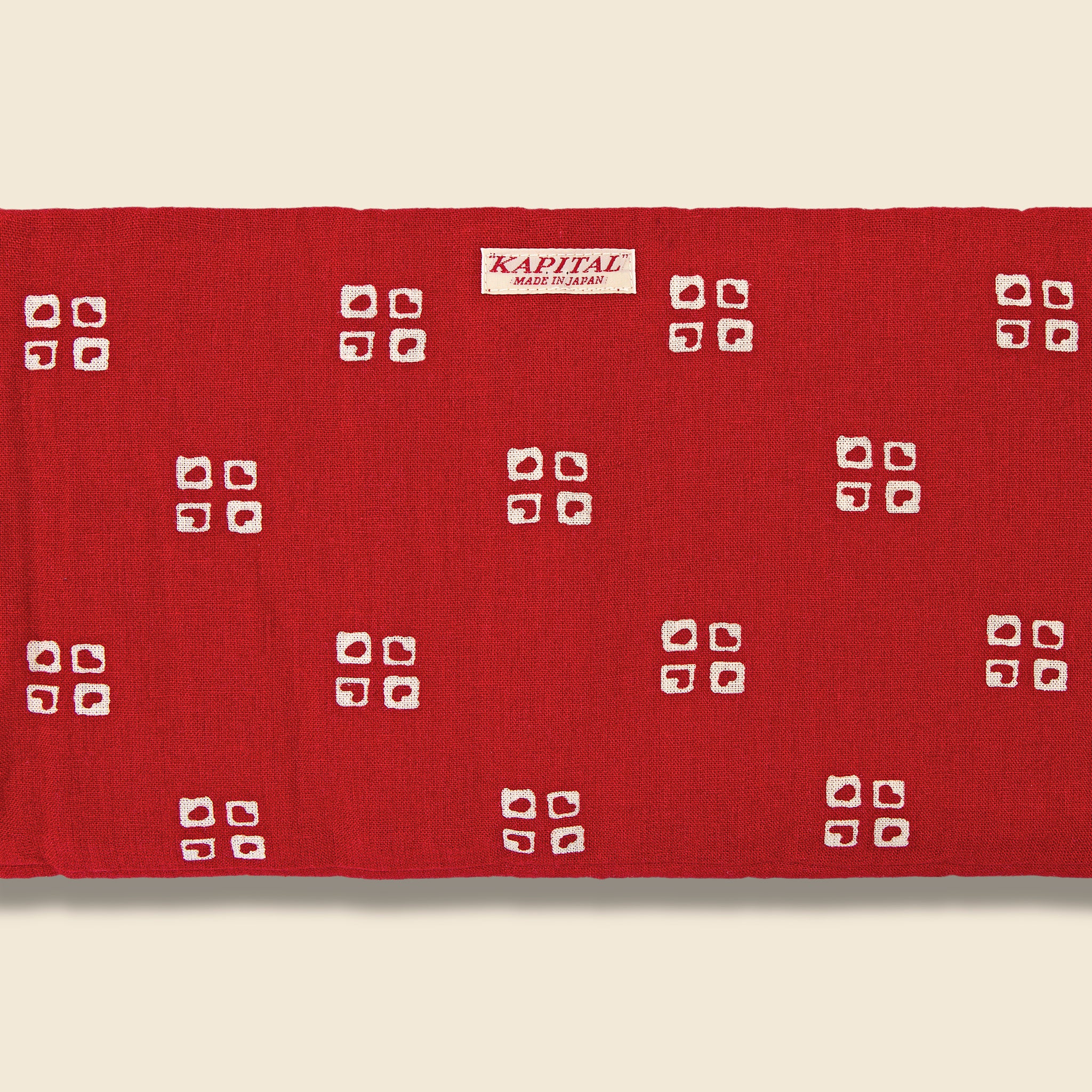 Linen Rayon Bandana KESA Scarf - Red - Image 3