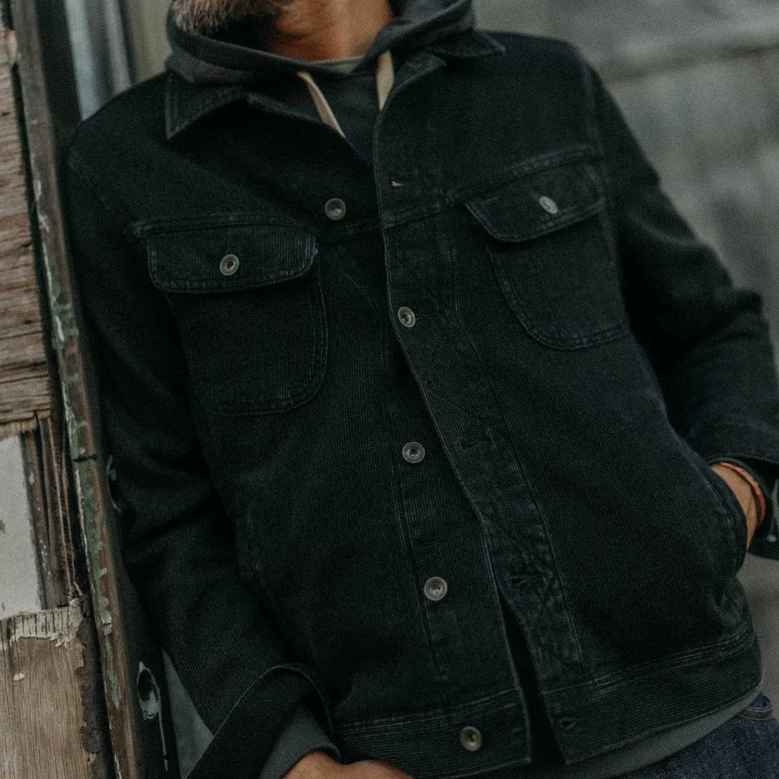 Long Haul Jacket - Black Indigo Waffle - Image 2
