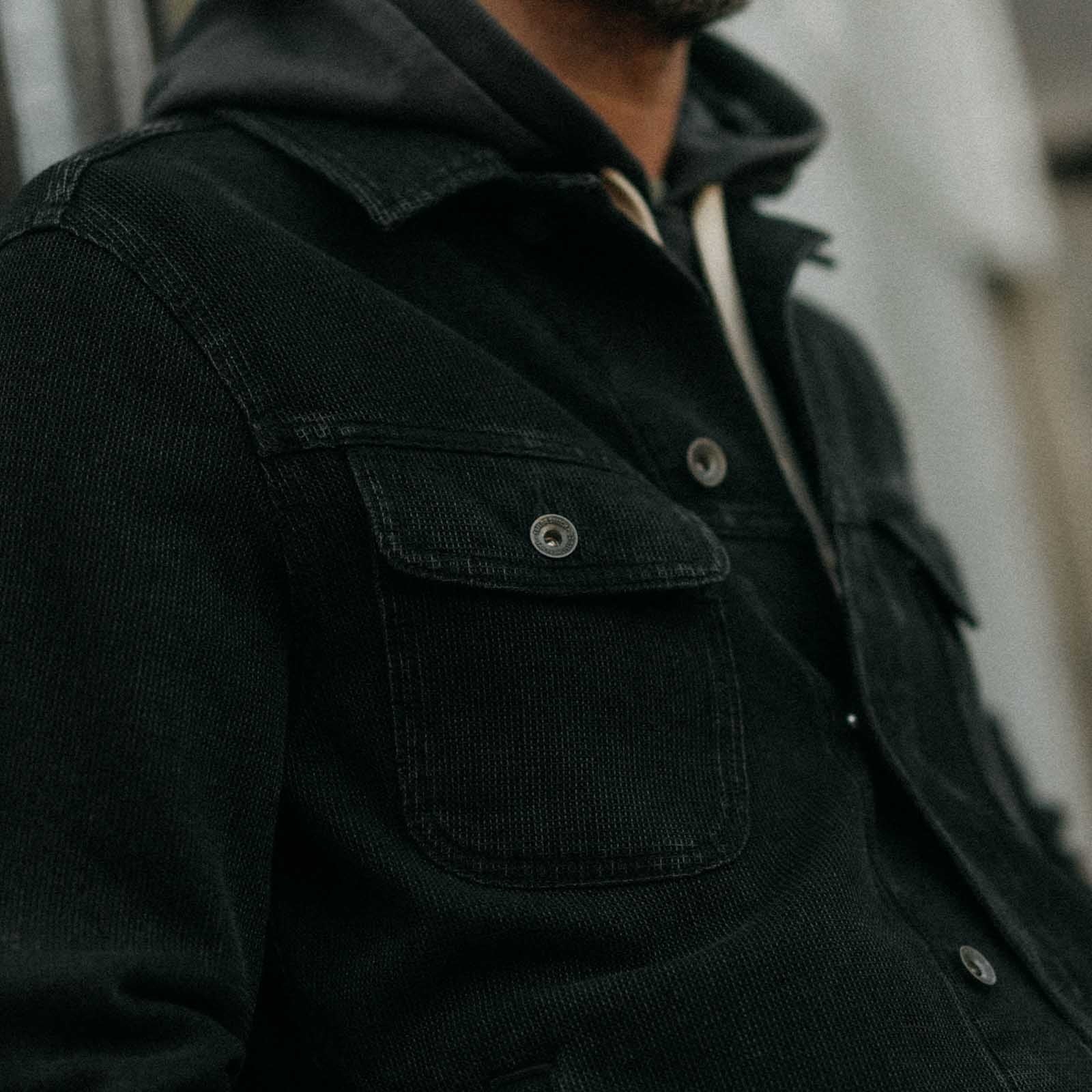 Long Haul Jacket - Black Indigo Waffle - Image 4