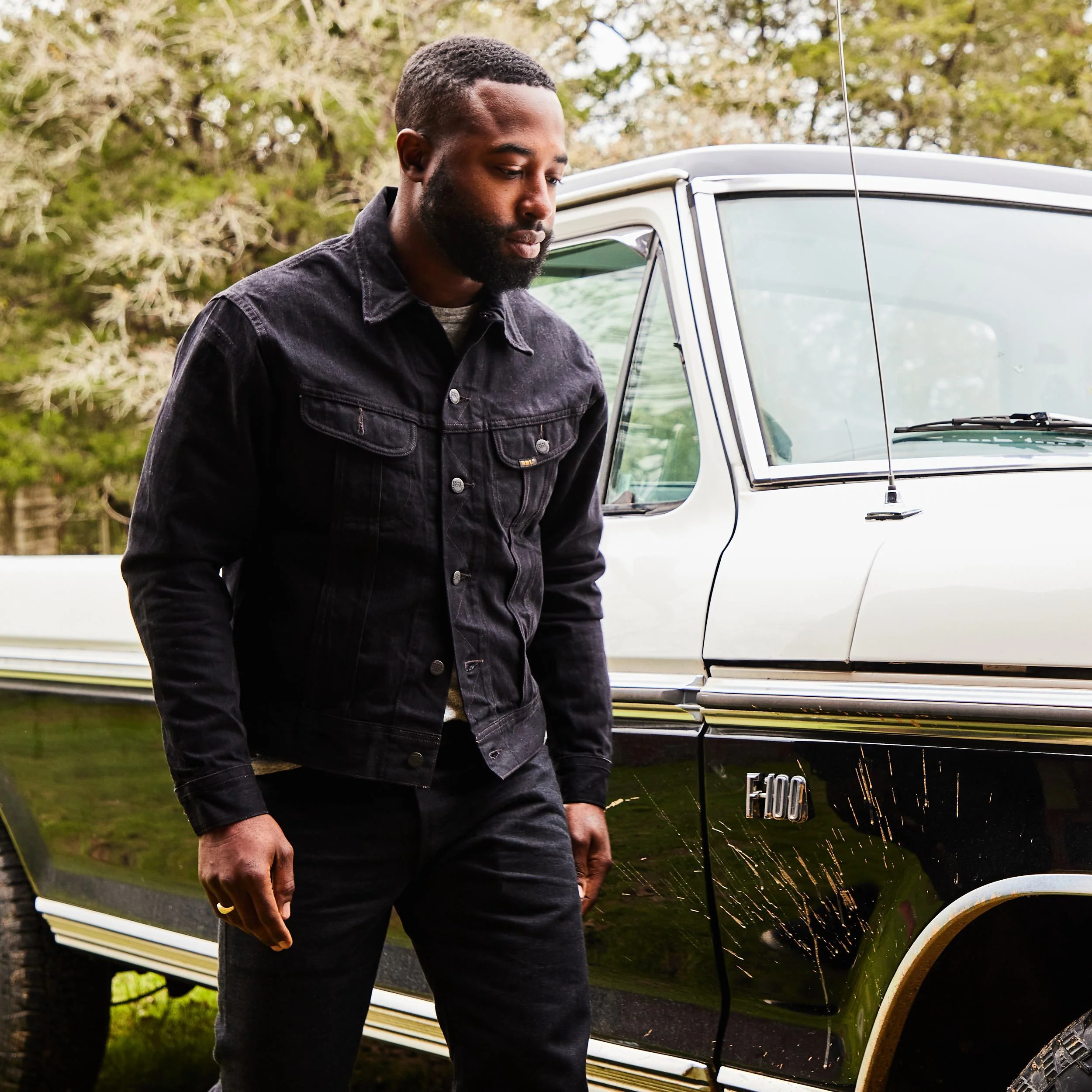 Lot 271 Trucker Jacket - Worn In Black - Image 3