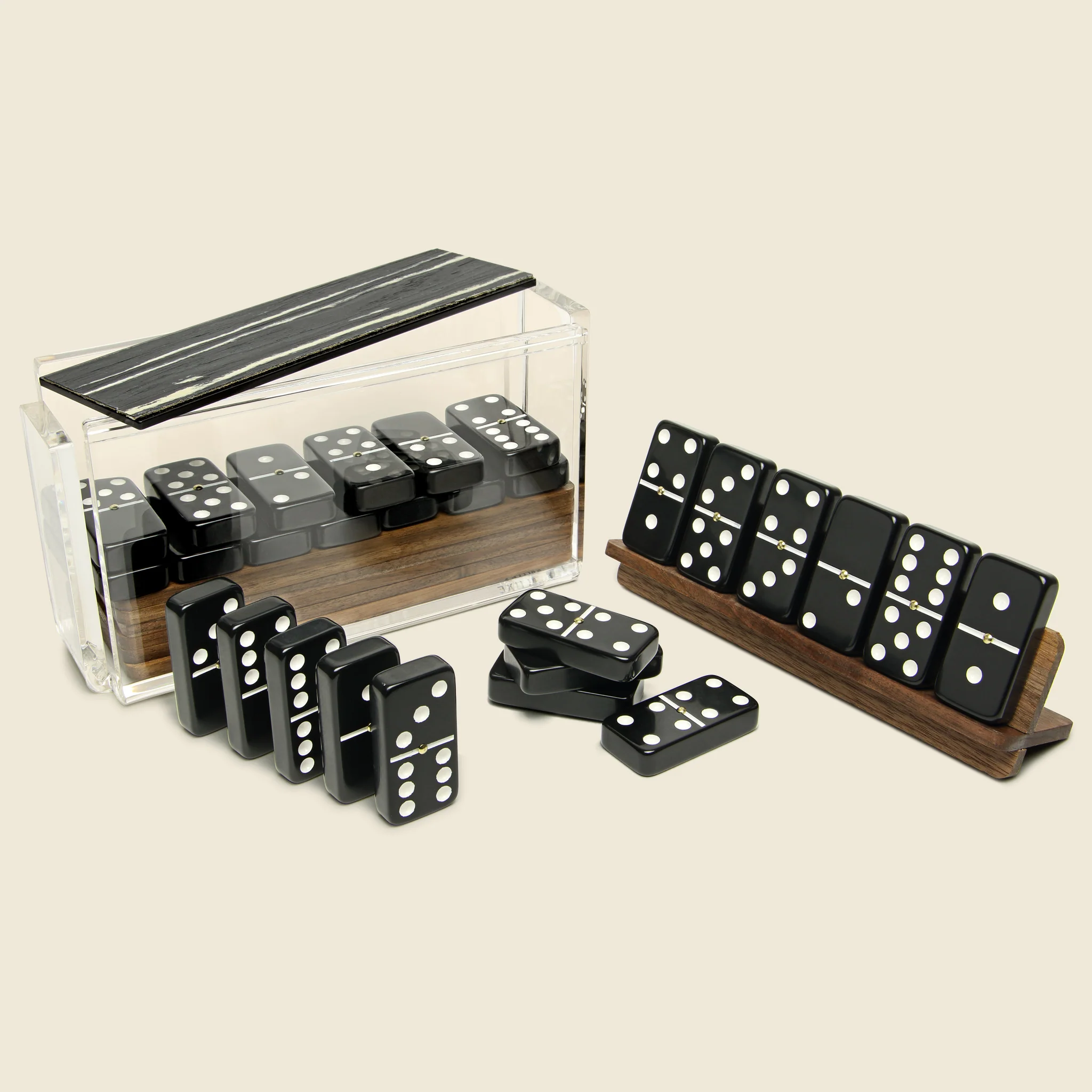 Domino Set -  Black/Walnut