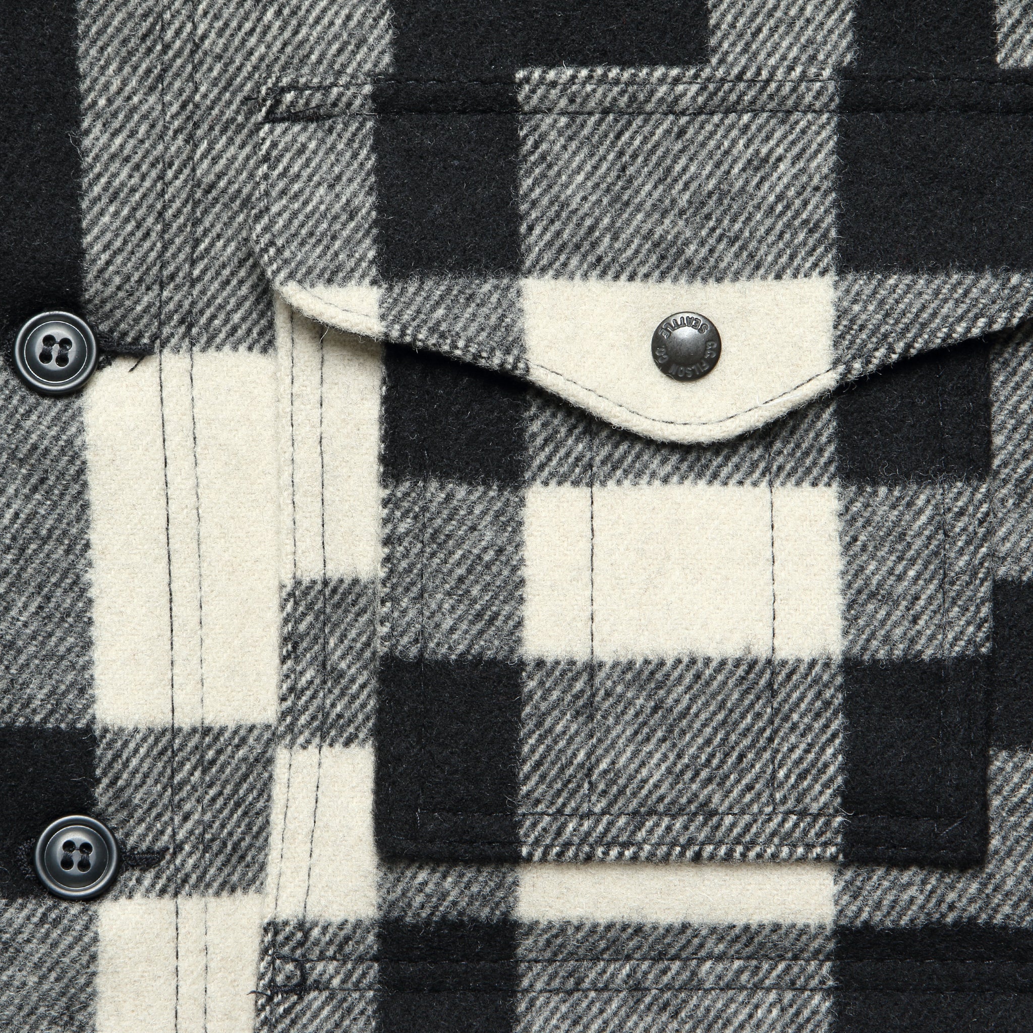 Mackinaw Wool Cruiser Jacket - Natural/Black Heritage Plaid - Image 3