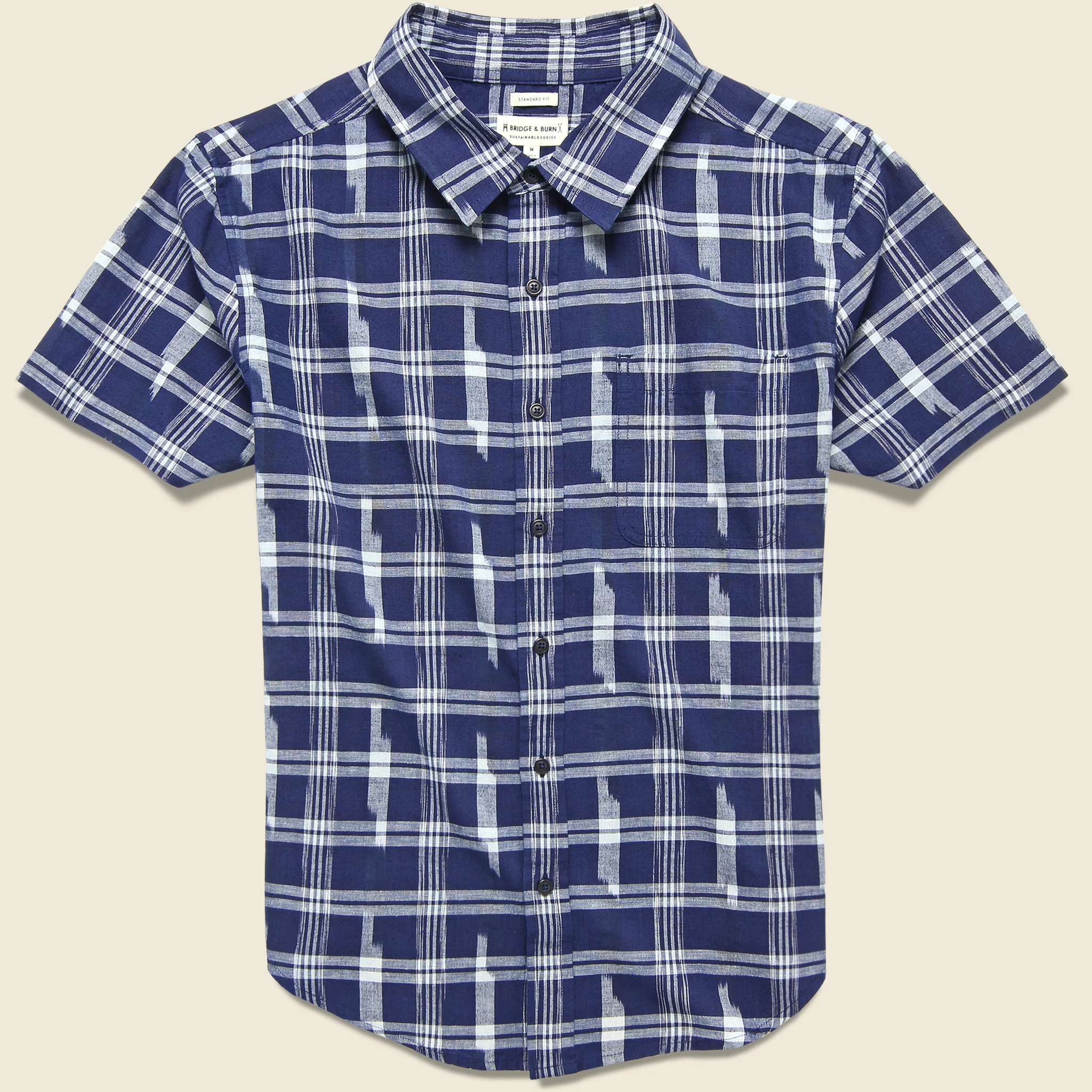 Malcom Shirt - Indigo Ikat Plaid