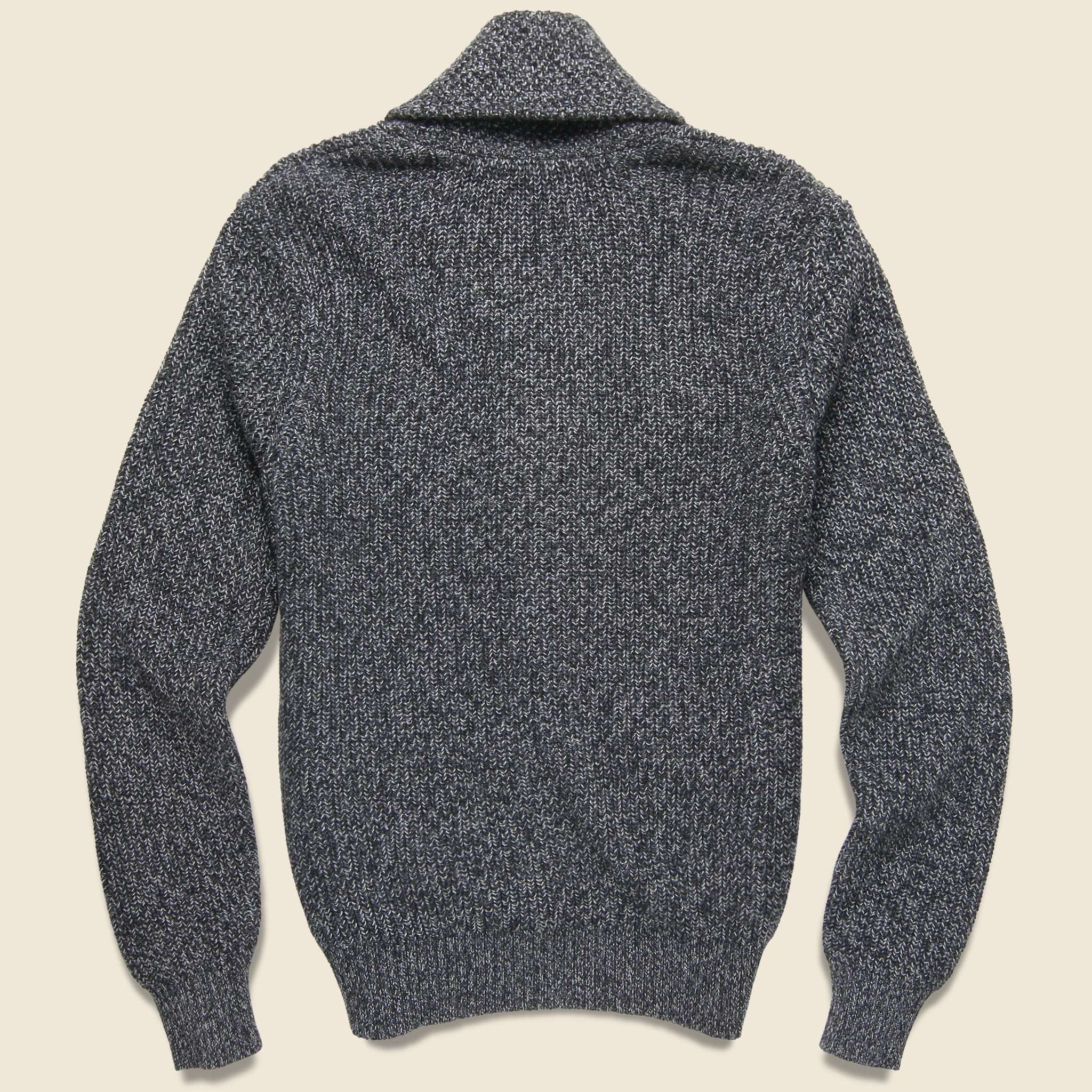 Marled Cotton Cardigan - Deep Charcoal - Image 2