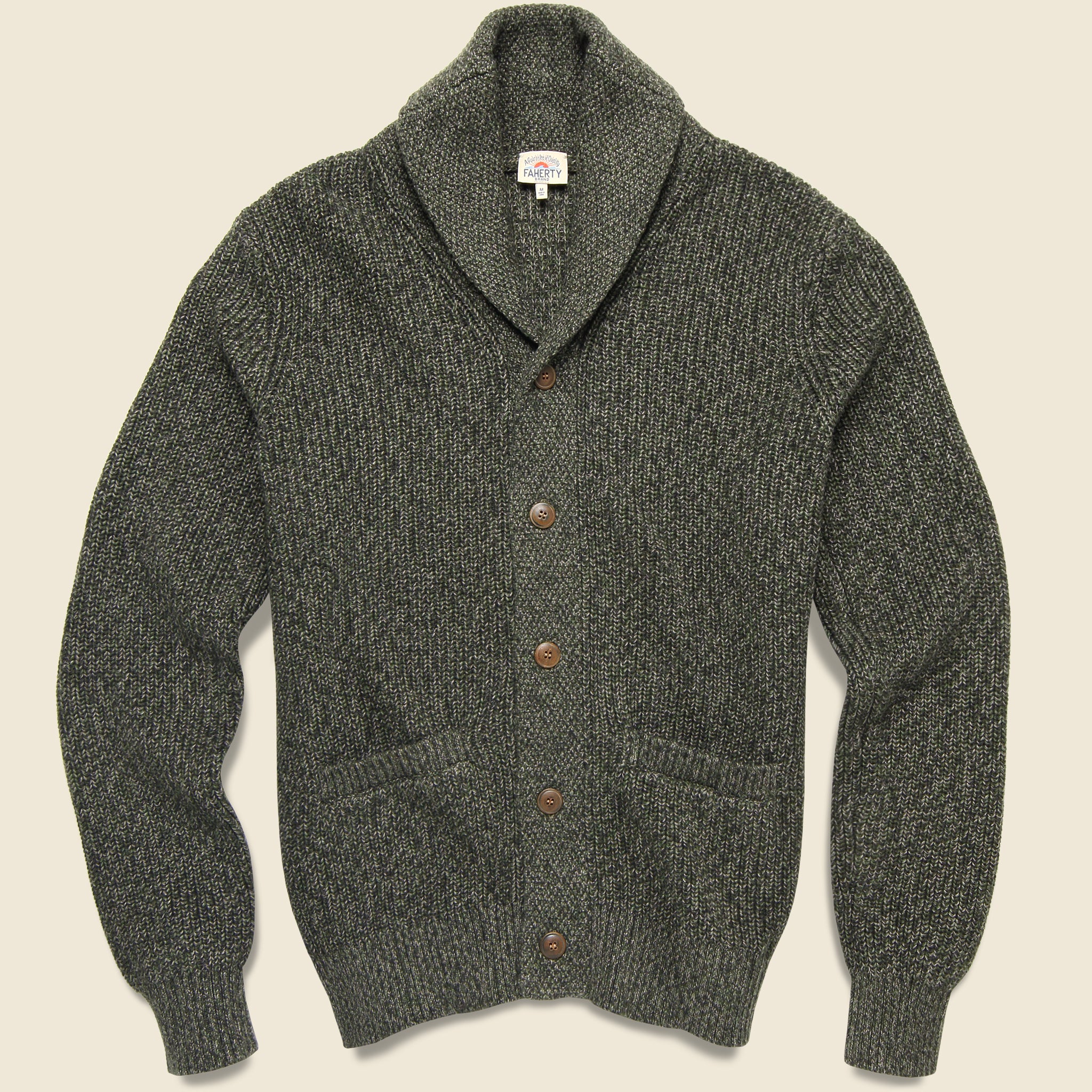 Marled Cotton Cardigan - Olive Peak Marl