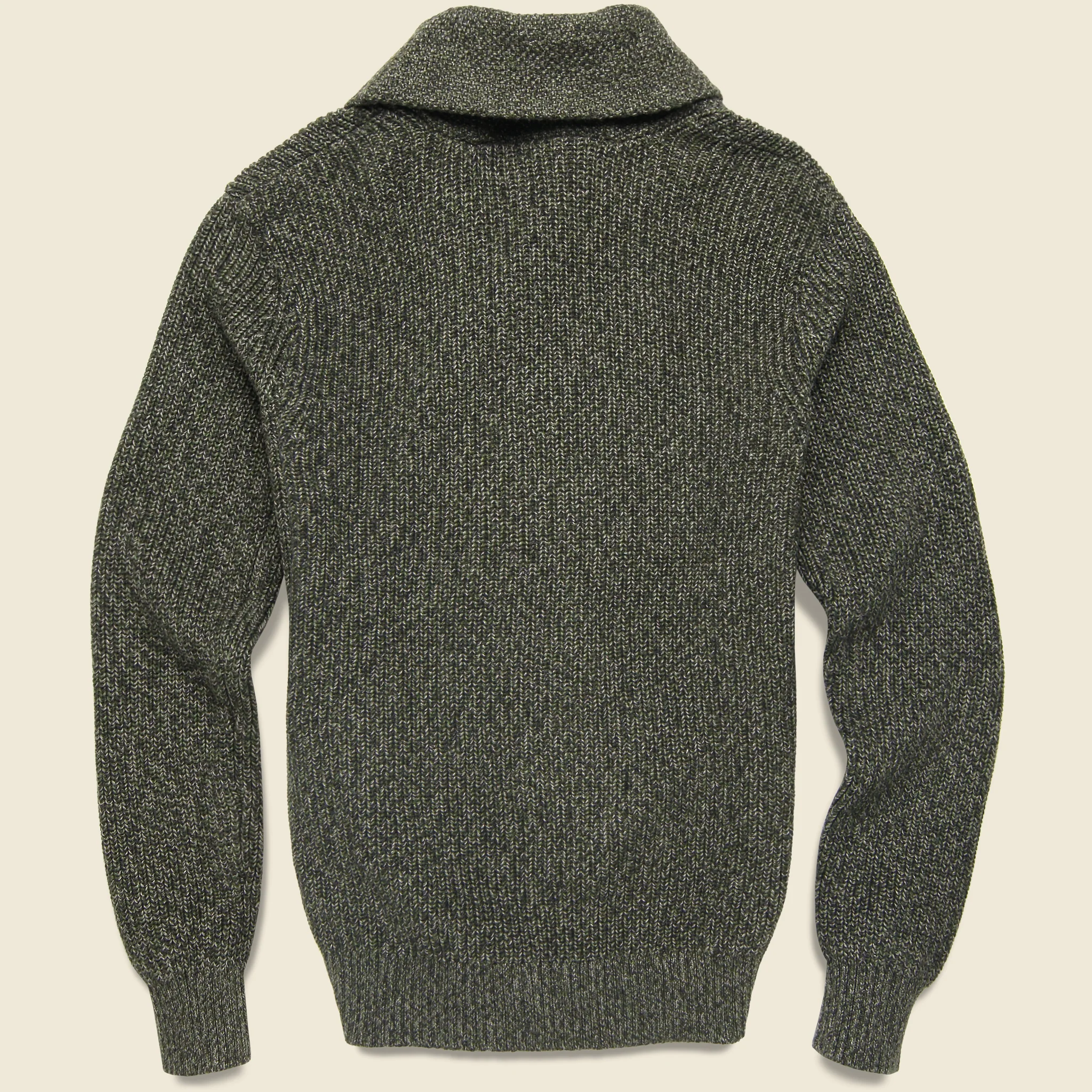 Marled Cotton Cardigan - Olive Peak Marl - Image 2