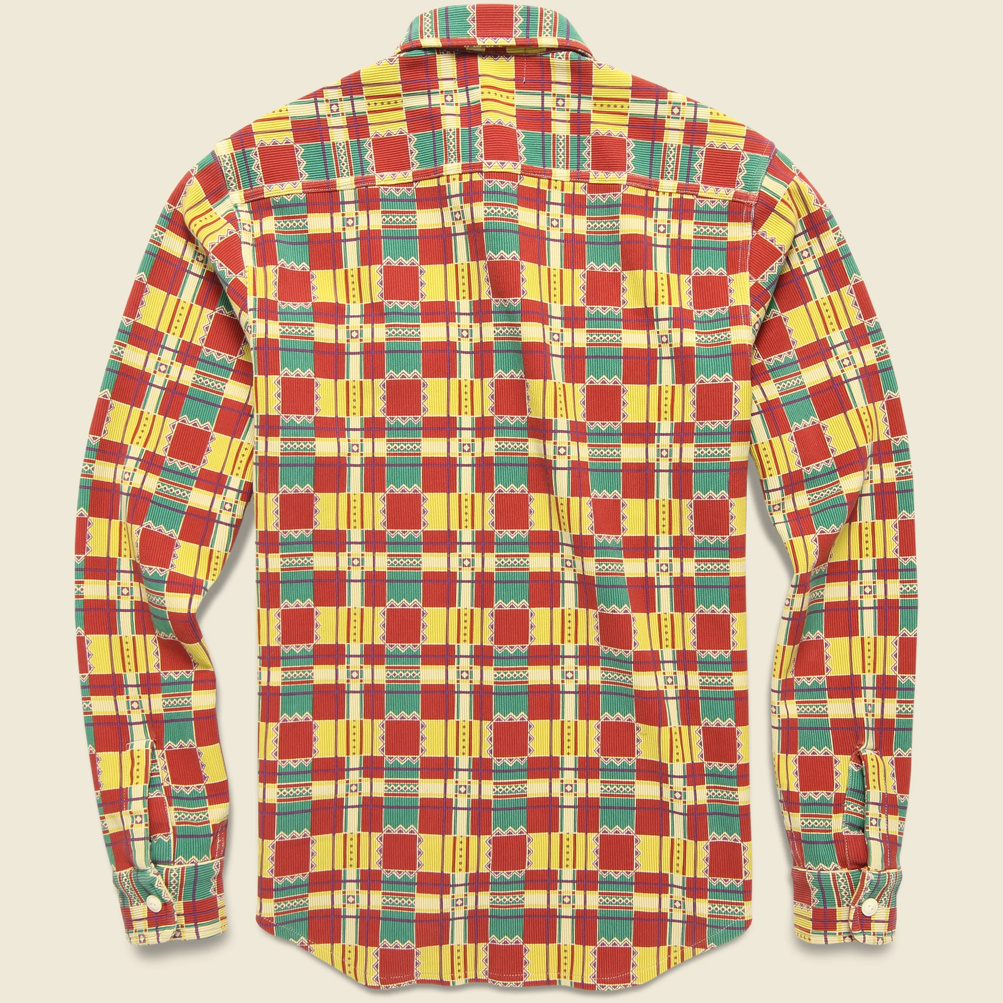 Knit Ottoman Workshirt - Red/Teal Multi - Image 2
