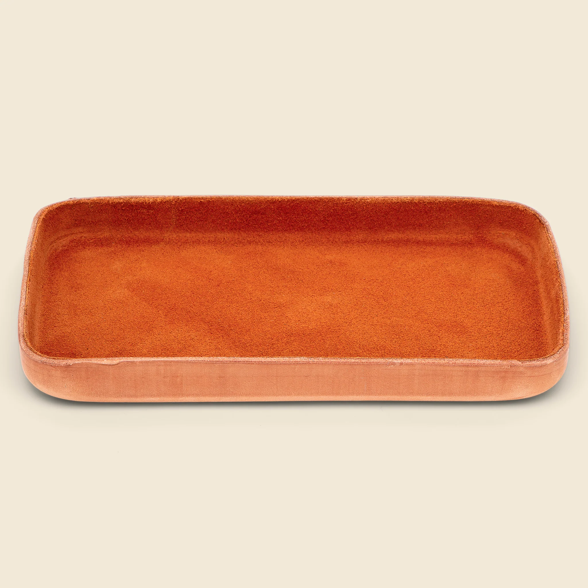 Medium Suede Tray - Brown