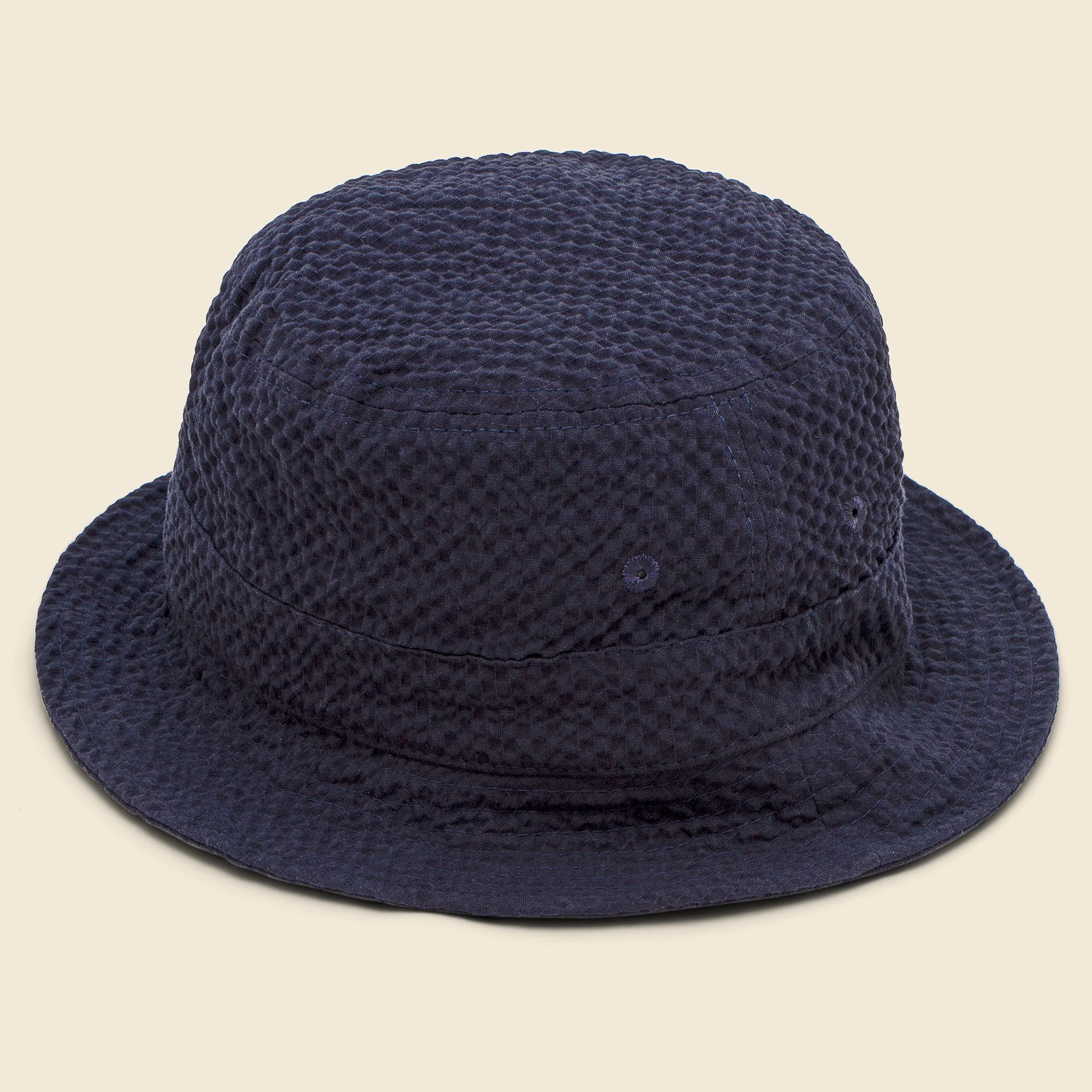 Merida Seersucker Bucket Hat - Navy