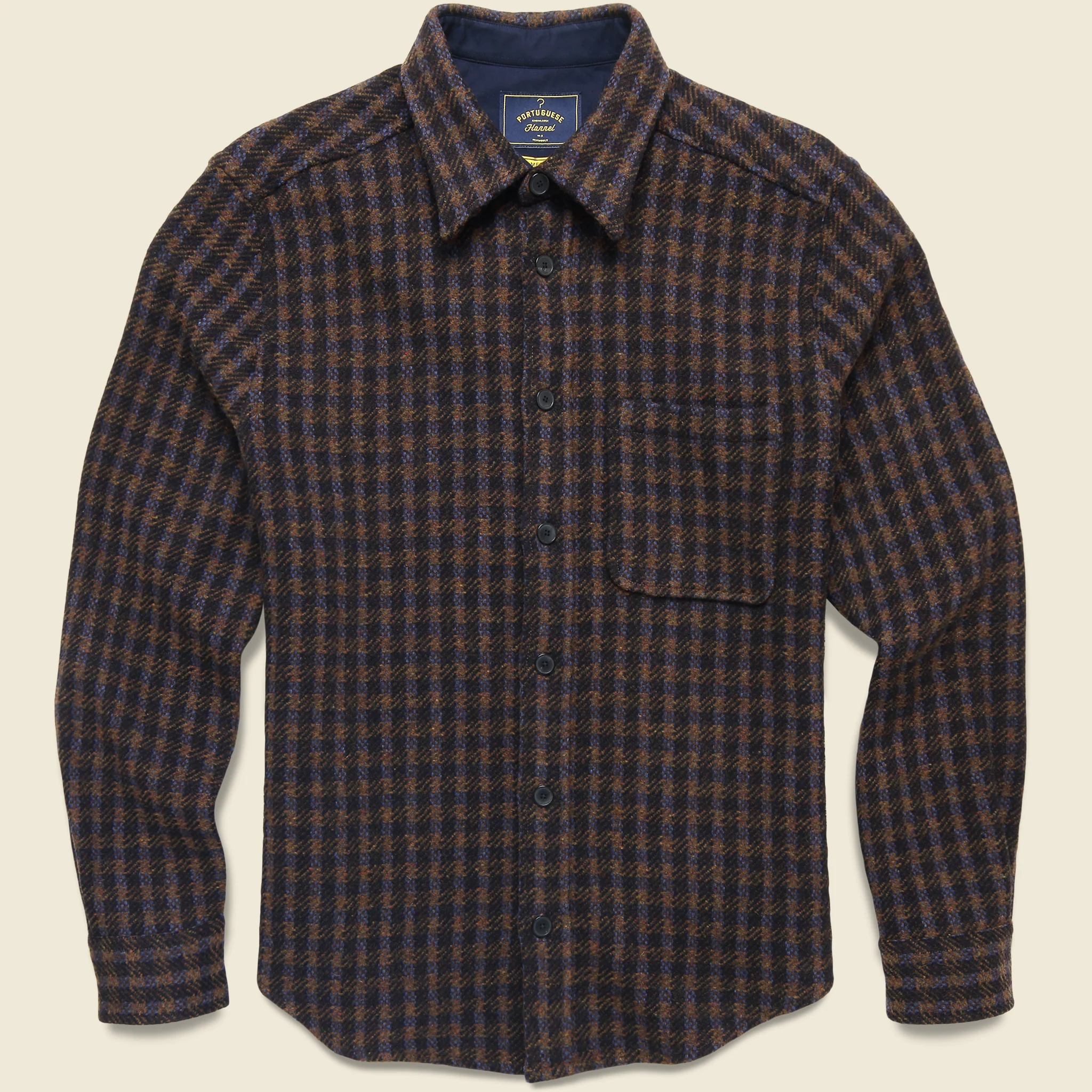 Merino Tweed Overshirt - Navy