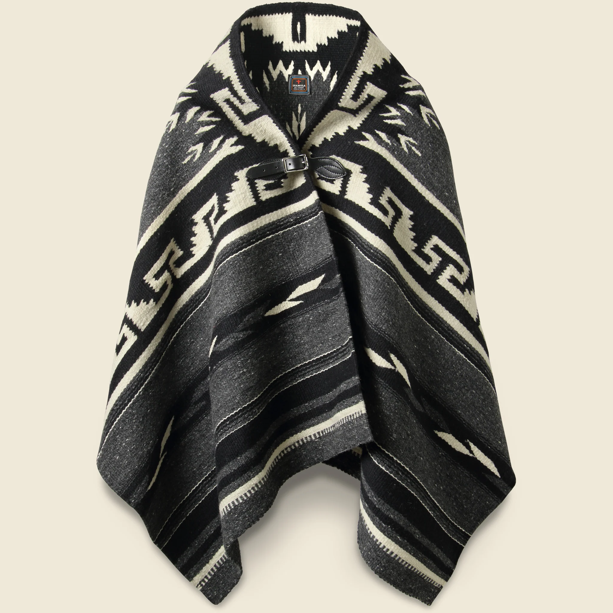 Merino Wool Blanket Poncho - Ruana Greca