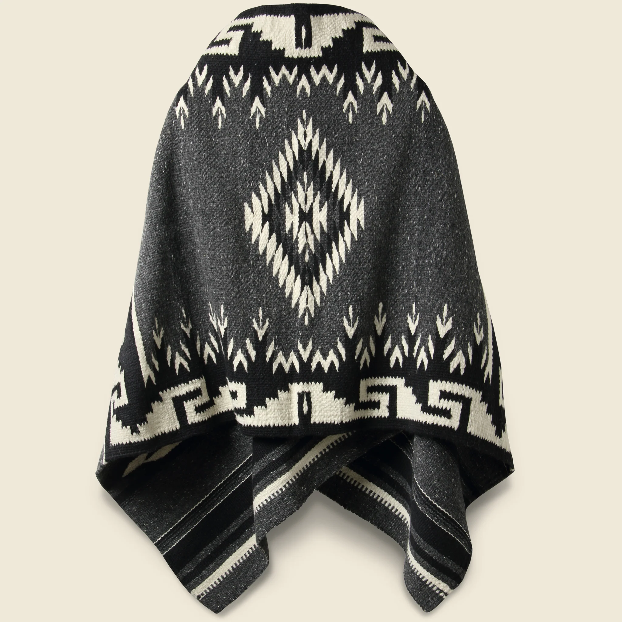 Merino Wool Blanket Poncho - Ruana Greca - Image 2