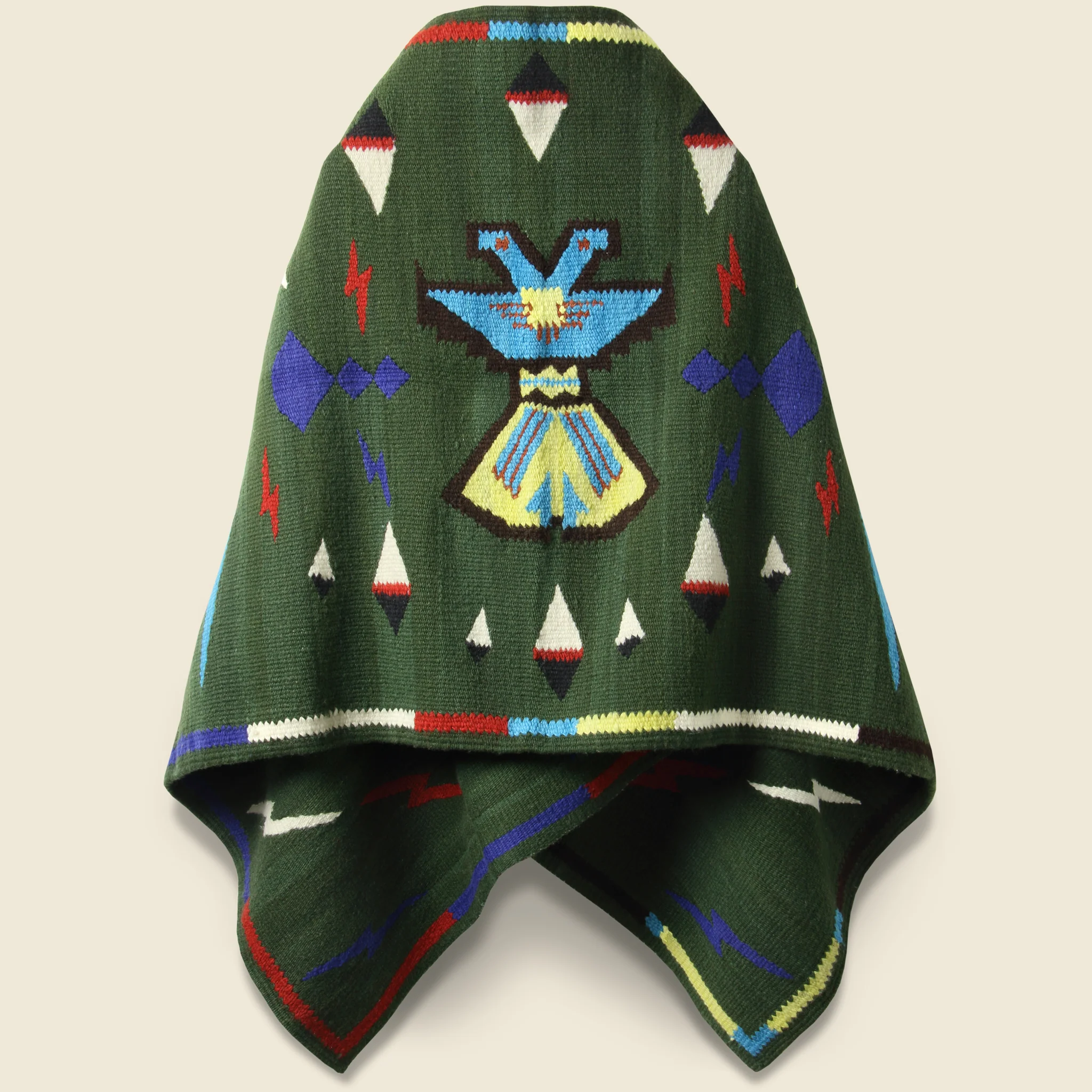 Merino Wool Blanket Poncho - Thunderbird - Image 2