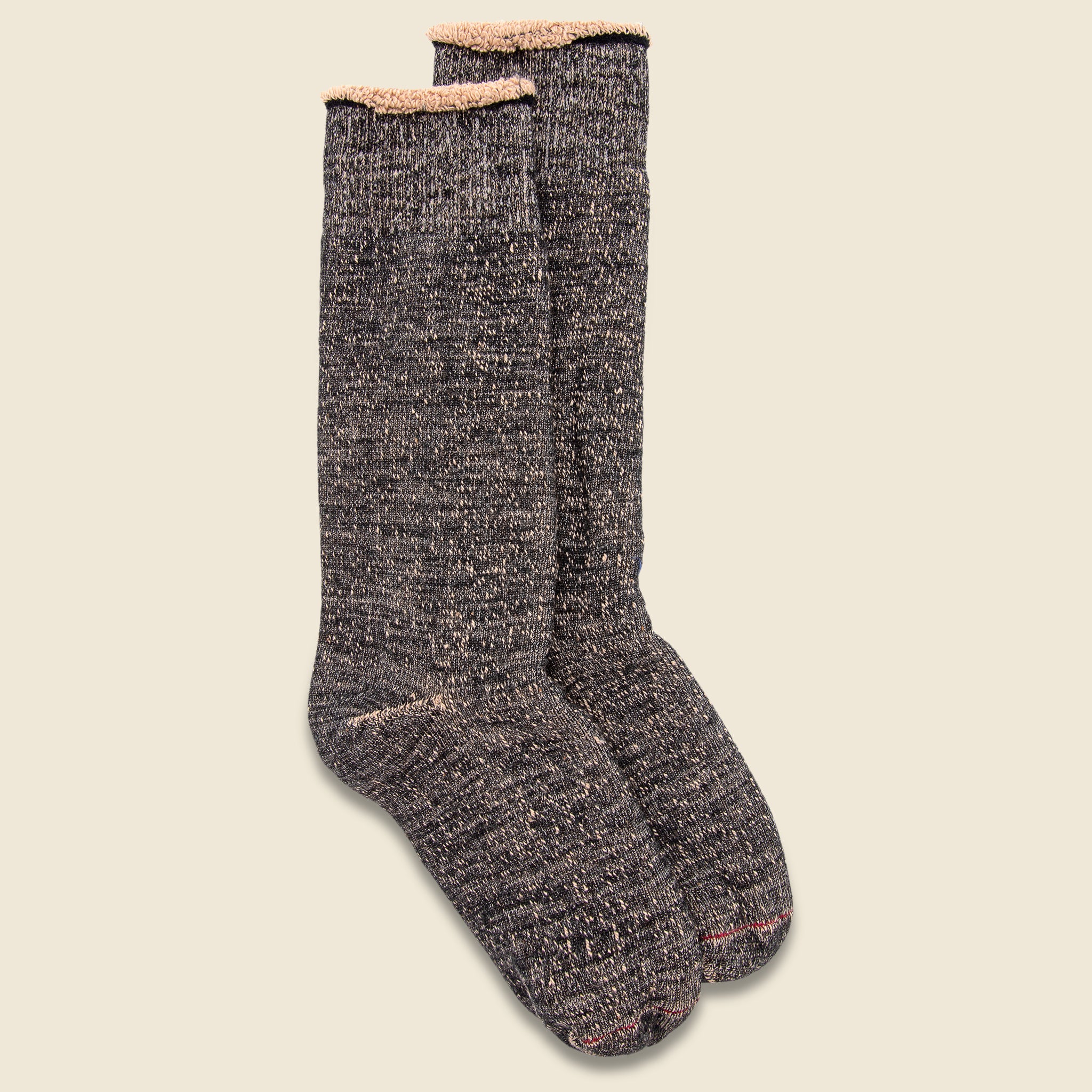 Merino Wool & Cotton Double Face Sock - Black/Brown