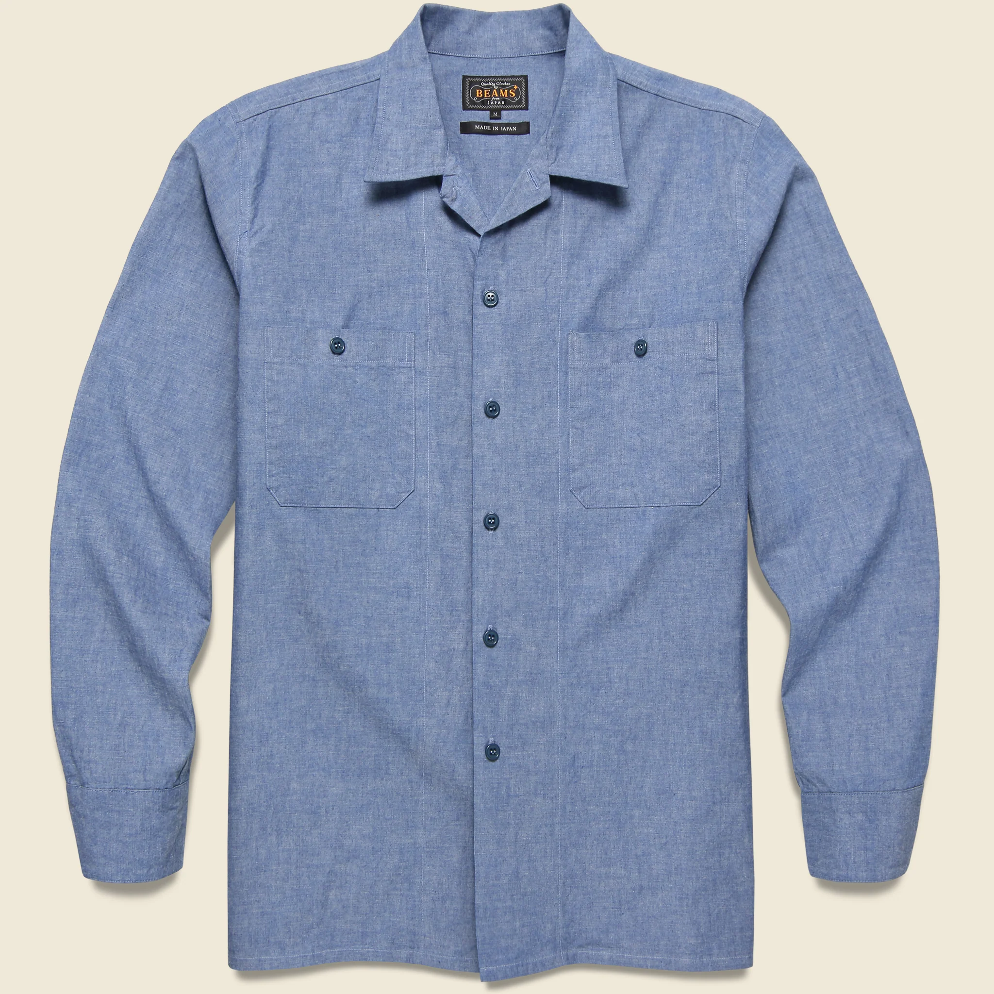 MIL Open Collar Shirt - Sax