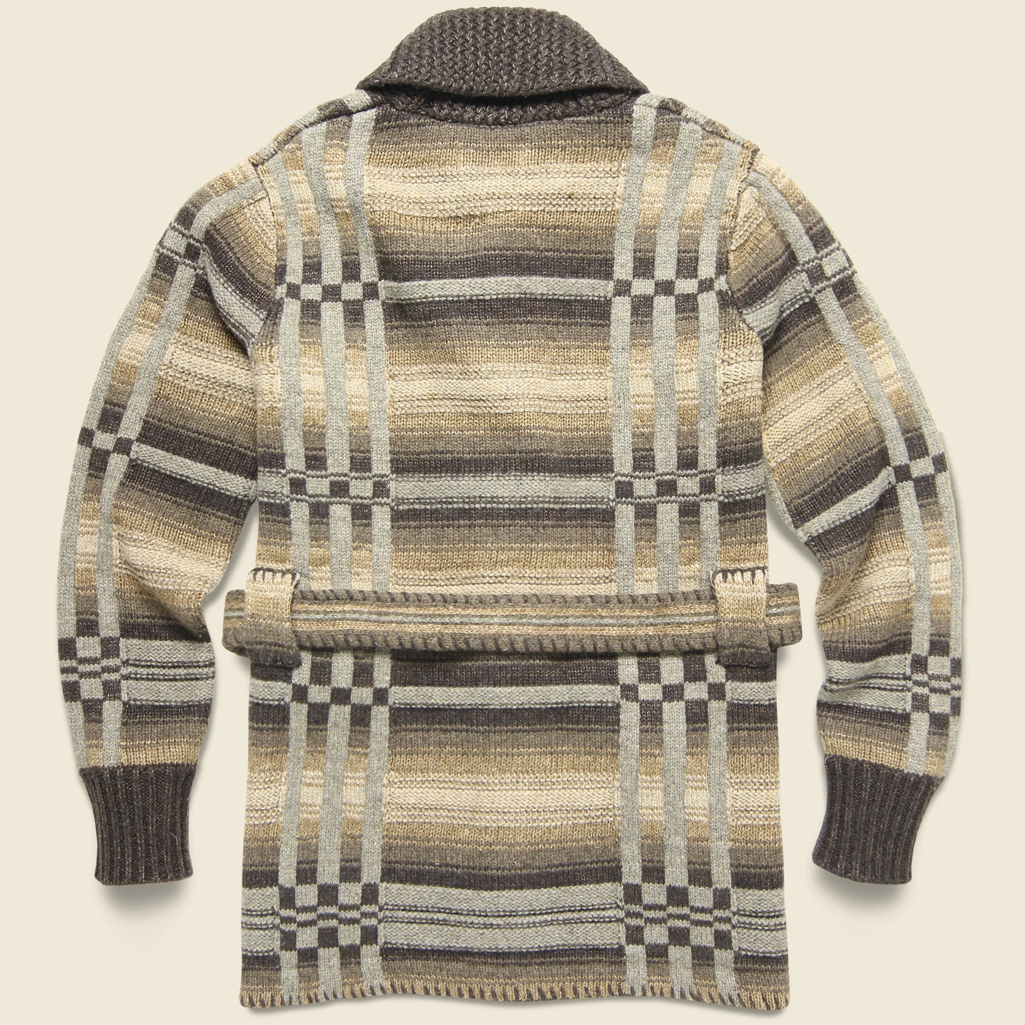 Mixed Stitches Ranch Shawl Cardigan - Brown Multi - Image 2