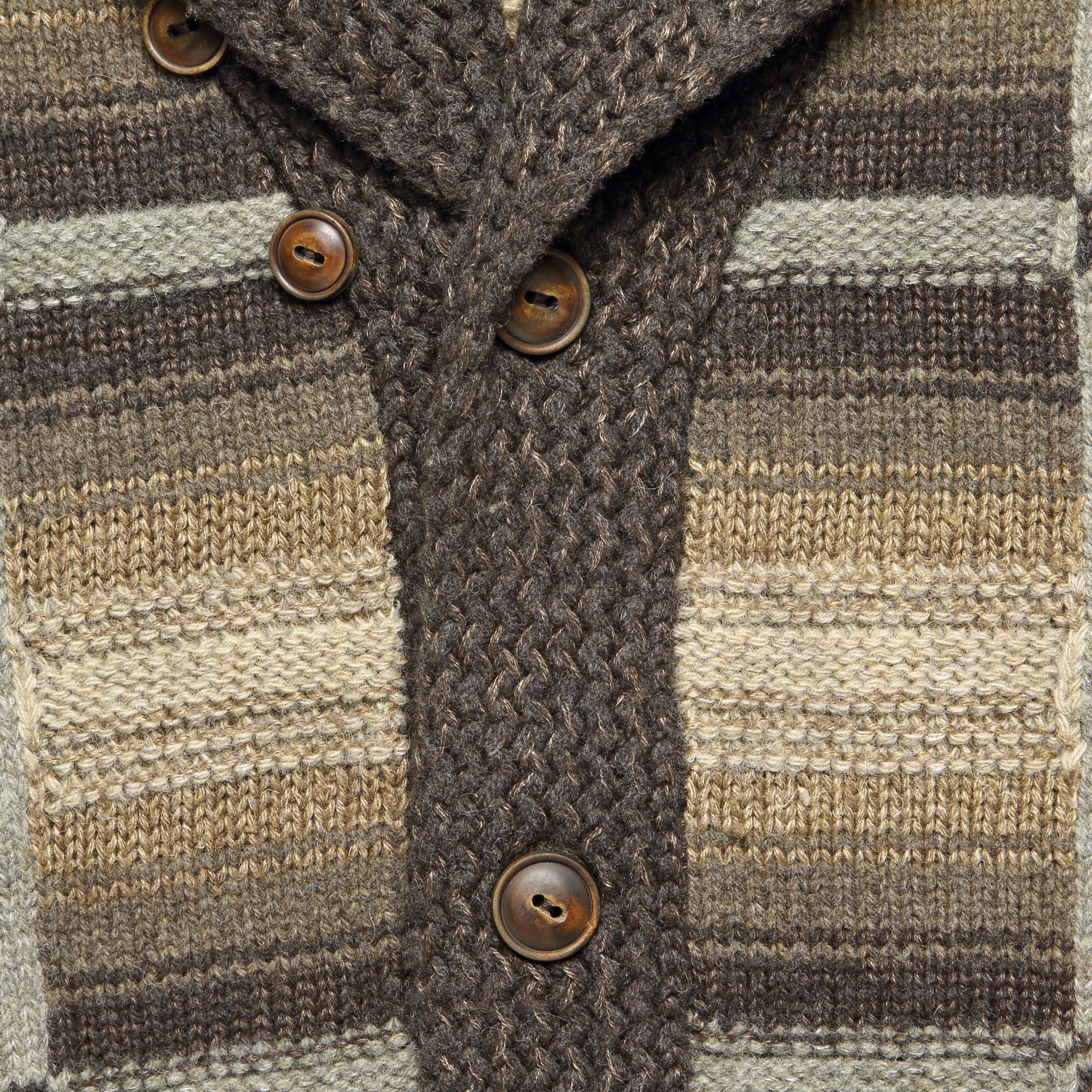 Mixed Stitches Ranch Shawl Cardigan - Brown Multi - Image 3