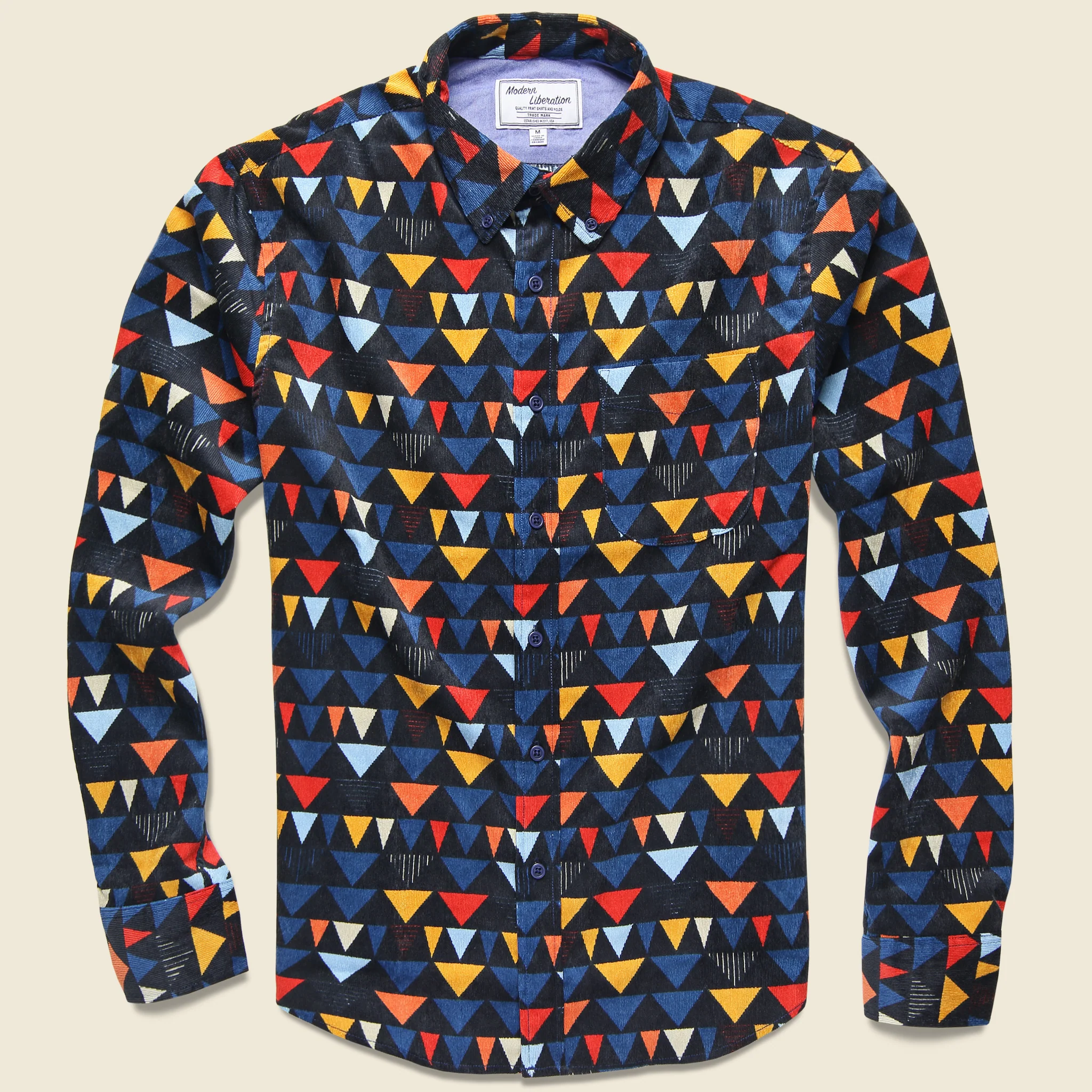 Color Triangle Cord Shirt - Black