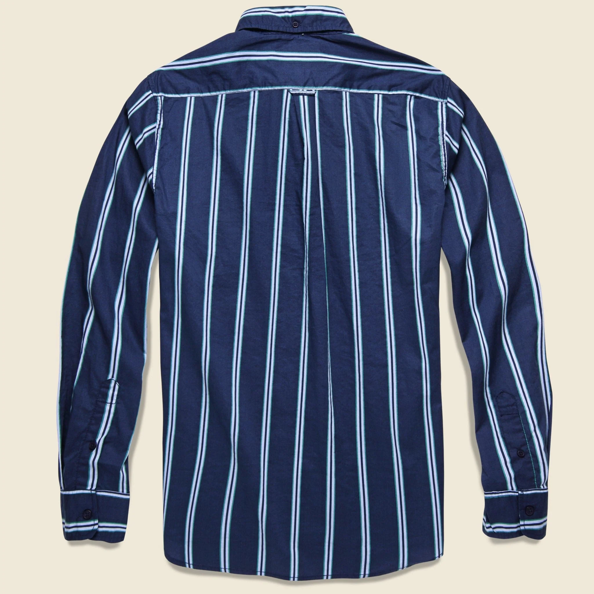 Vintage Stripe Print Shirt - Navy - Image 2