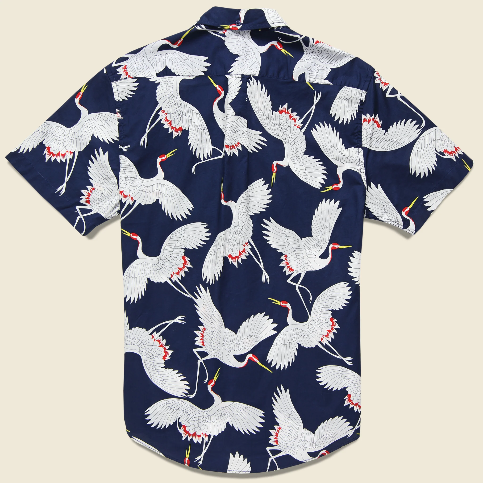 Crane Print Shirt - Navy - Image 2