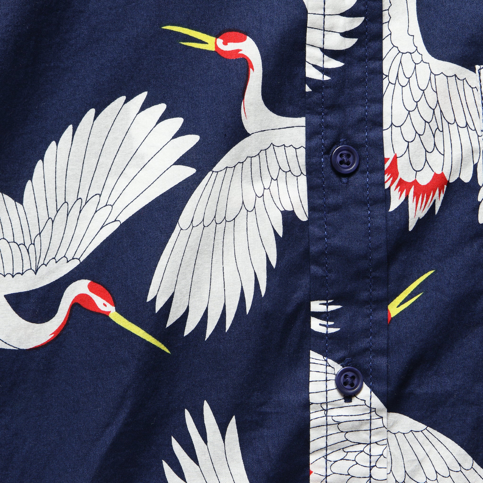 Crane Print Shirt - Navy - Image 3