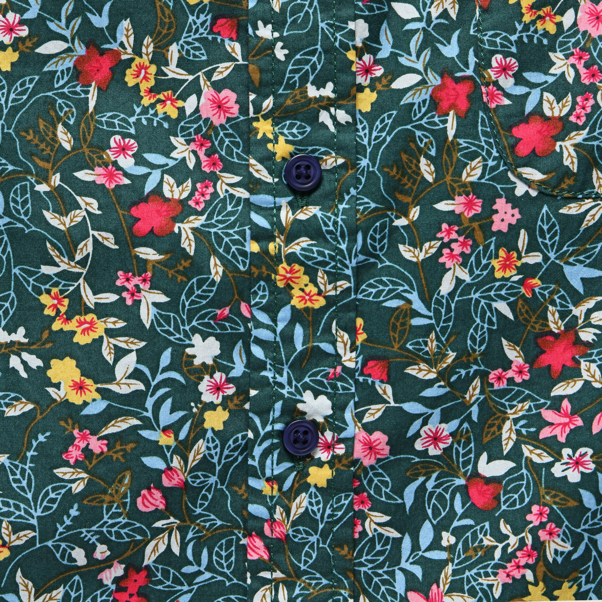 Flower Garden Print Shirt - Hunter - Image 3