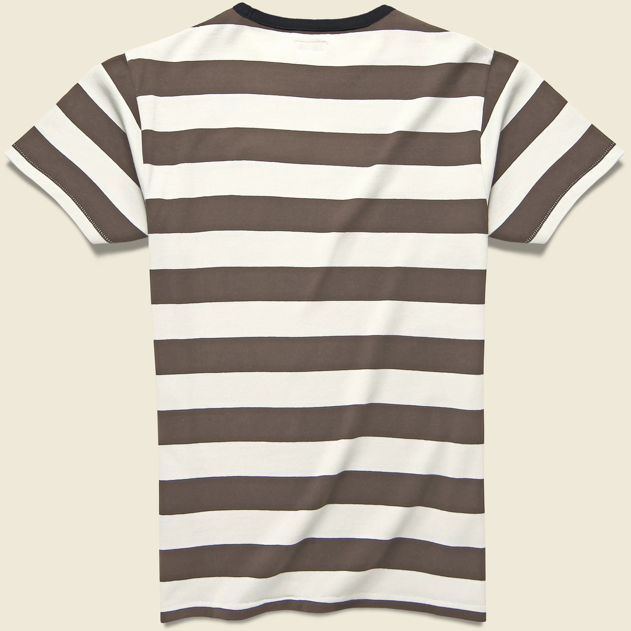 Mojave Striped Tee - White/Brown - Image 2